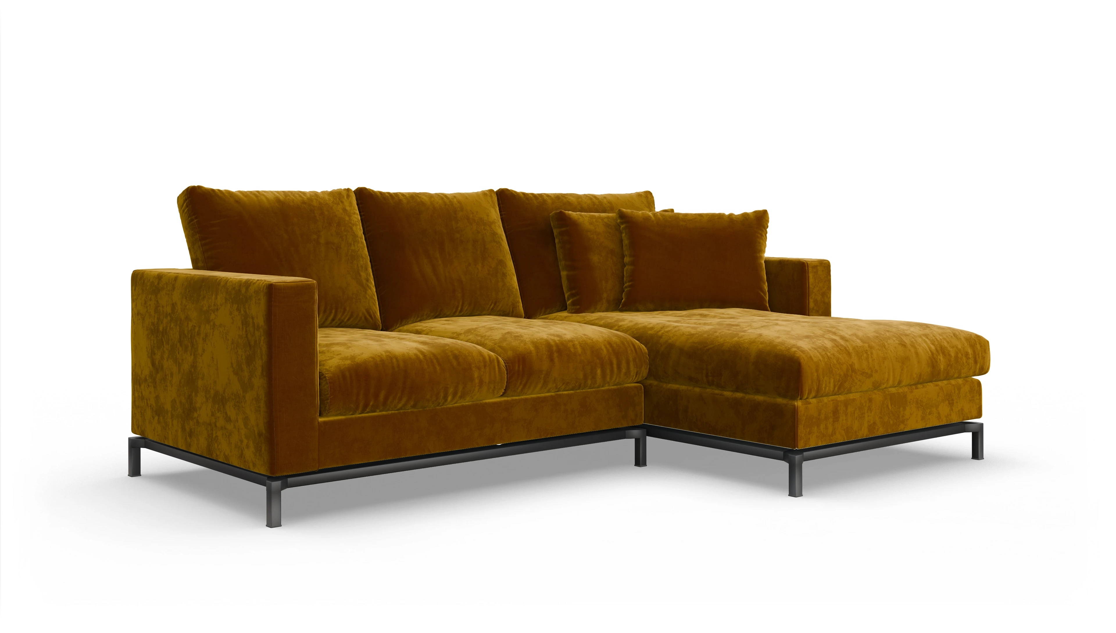 Ansicht des Produktes Fenice Sofa mit Rec rechts in gelb