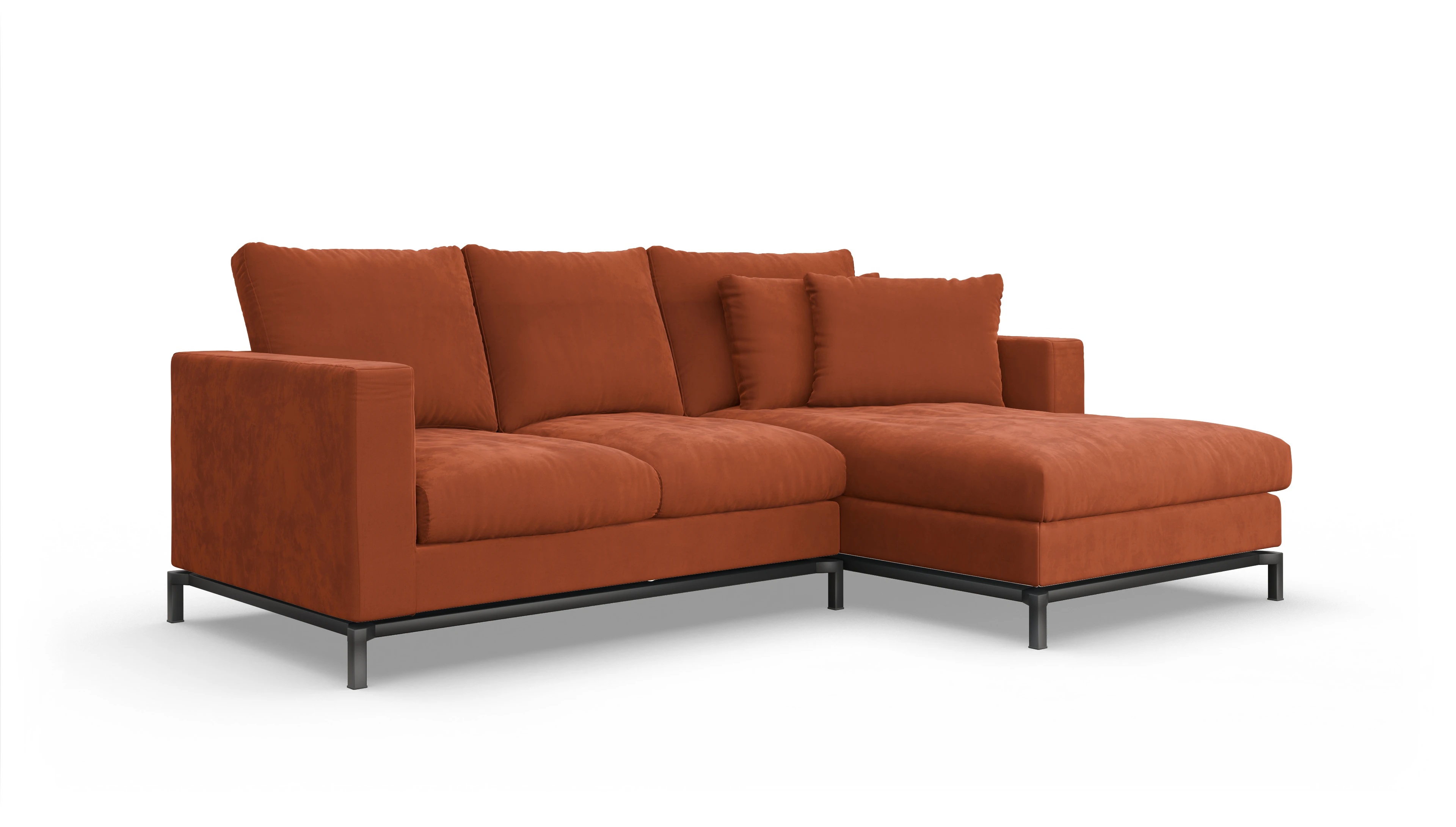 Ansicht des Produktes Fenice Sofa mit Rec rechts in orange