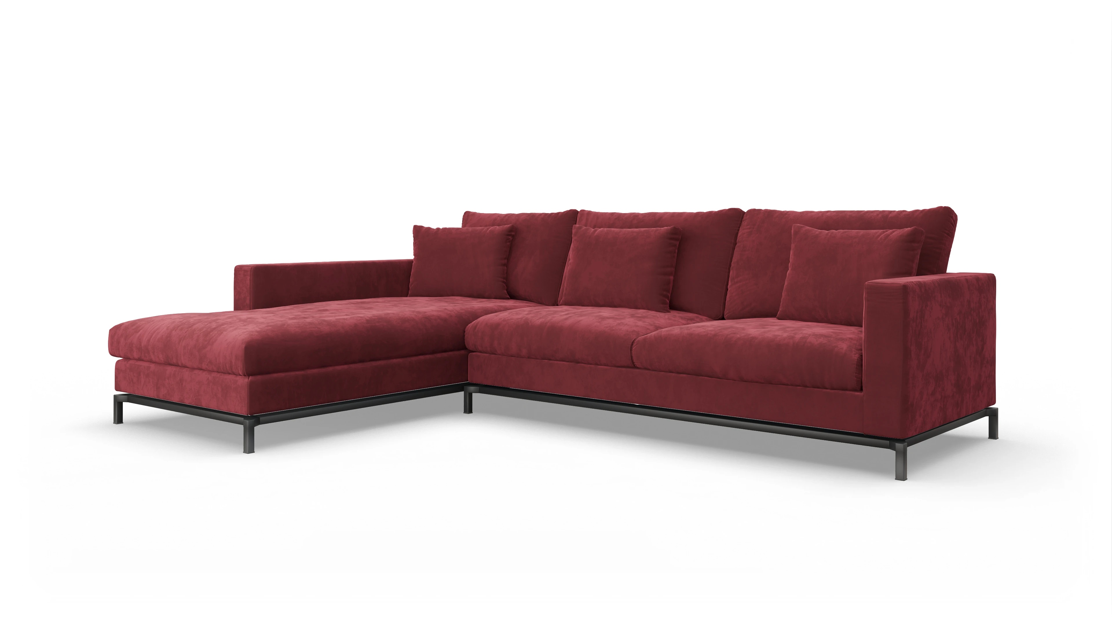 Ansicht des Produktes Fenice Sofa mit Rec links in rot