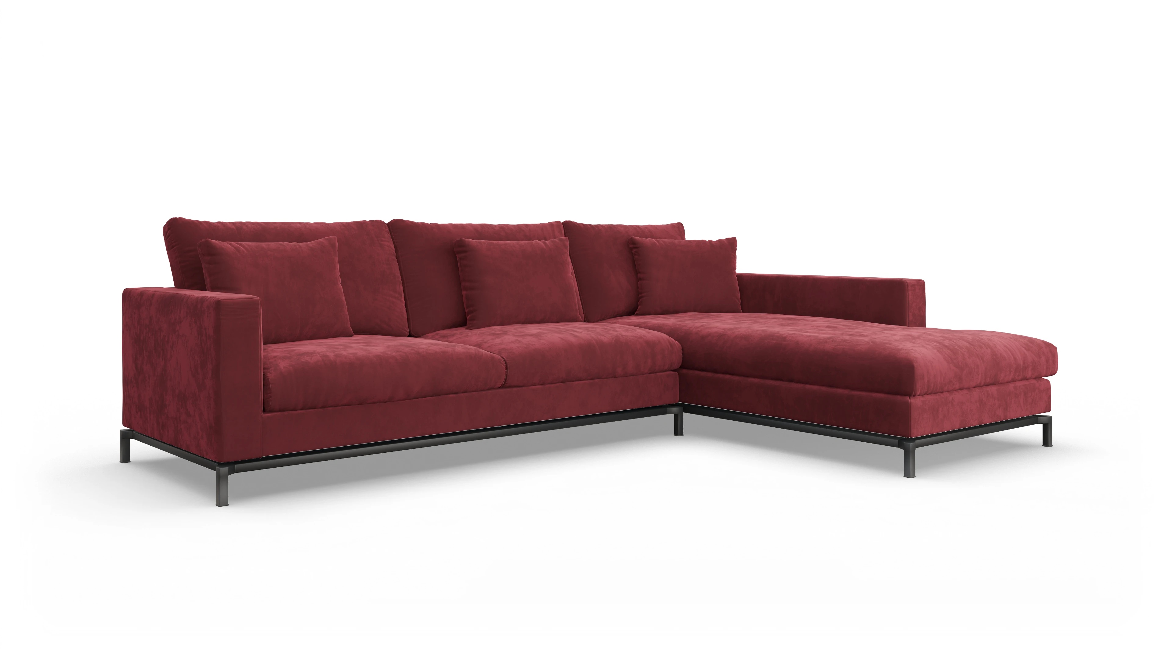 Ansicht des Produktes Fenice Sofa mit Rec rechts in rot