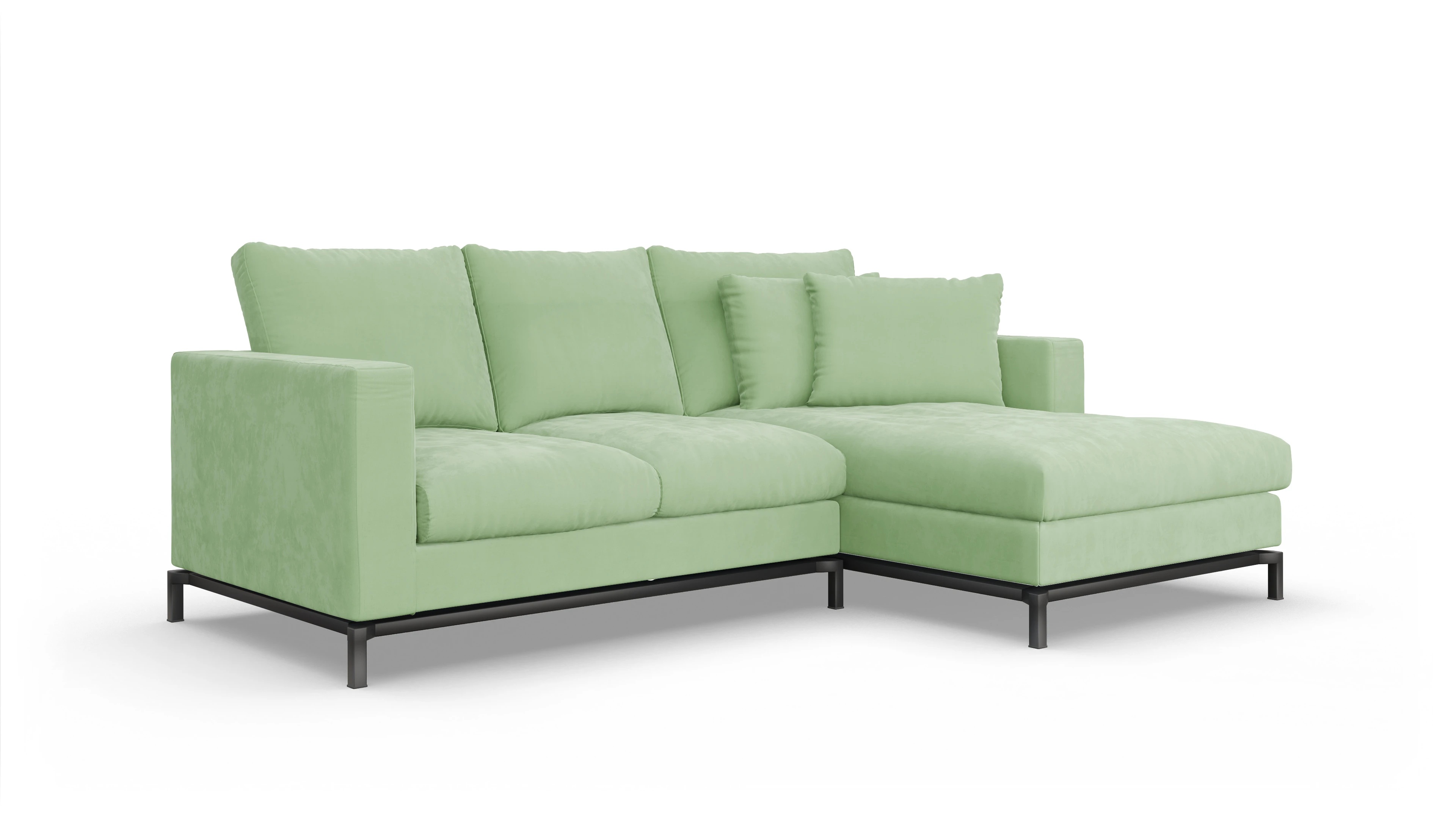 Ansicht des Produktes Fenice Sofa mit Rec rechts in grün