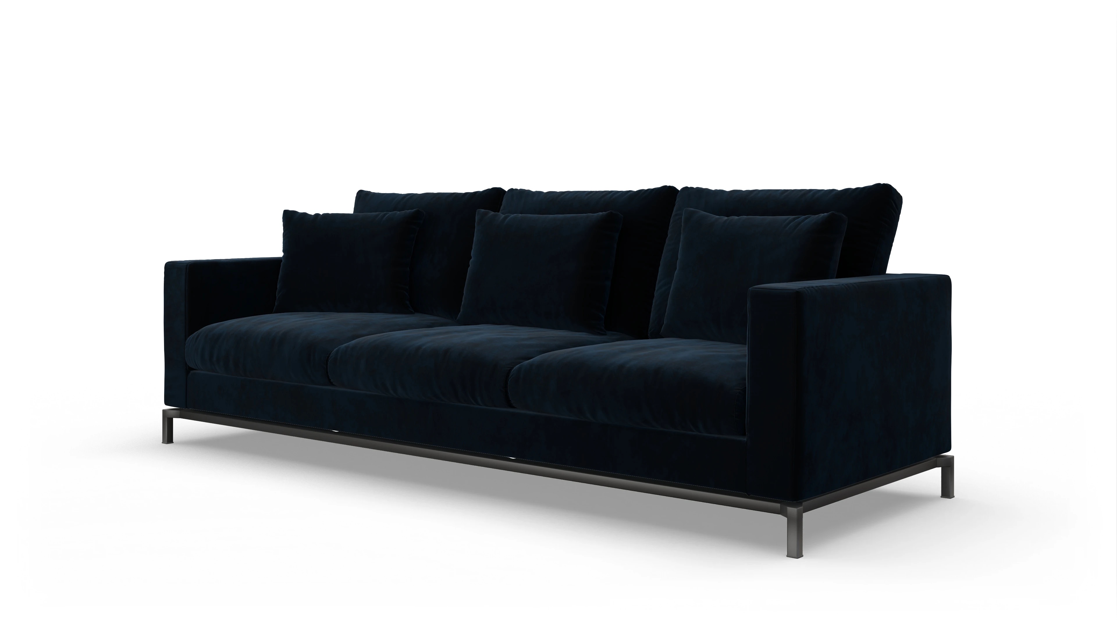 Design-Couch Fenice Ansicht des Produktes Fenice 3,5-Sitzer in blau