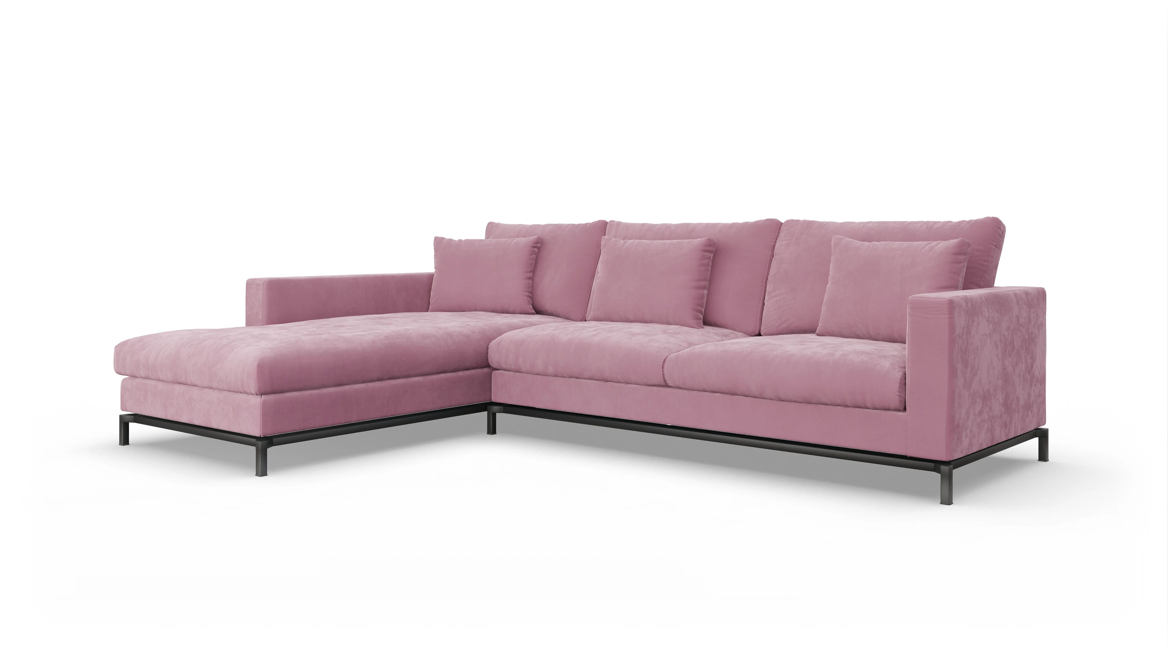 Design-Couch Fenice Ansicht des Produktes Fenice Sofa mit Rec links in rot