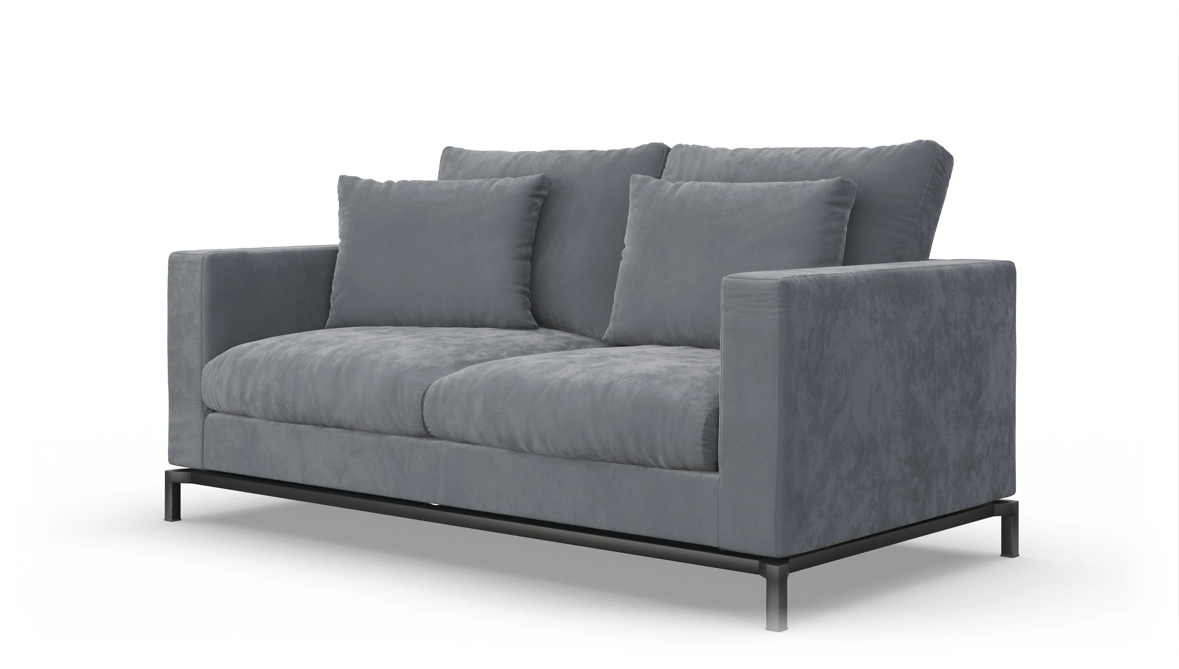 Design-Couch Fenice Ansicht des Produktes Fenice 2,5-Sitzer in grau