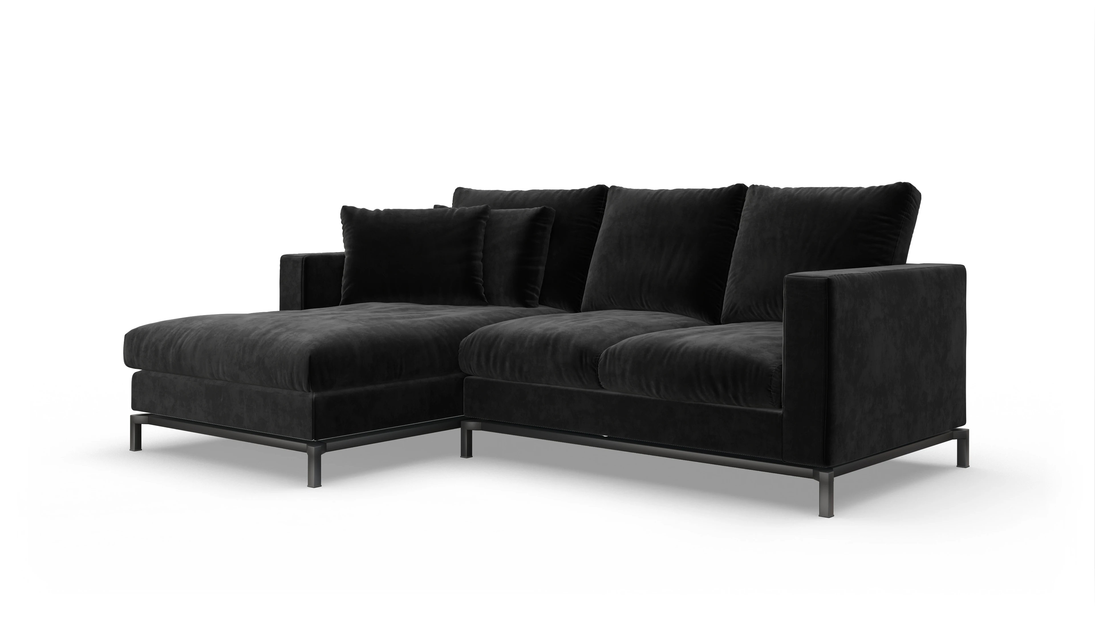 Ansicht des Produktes Fenice Sofa mit Rec links in schwarz