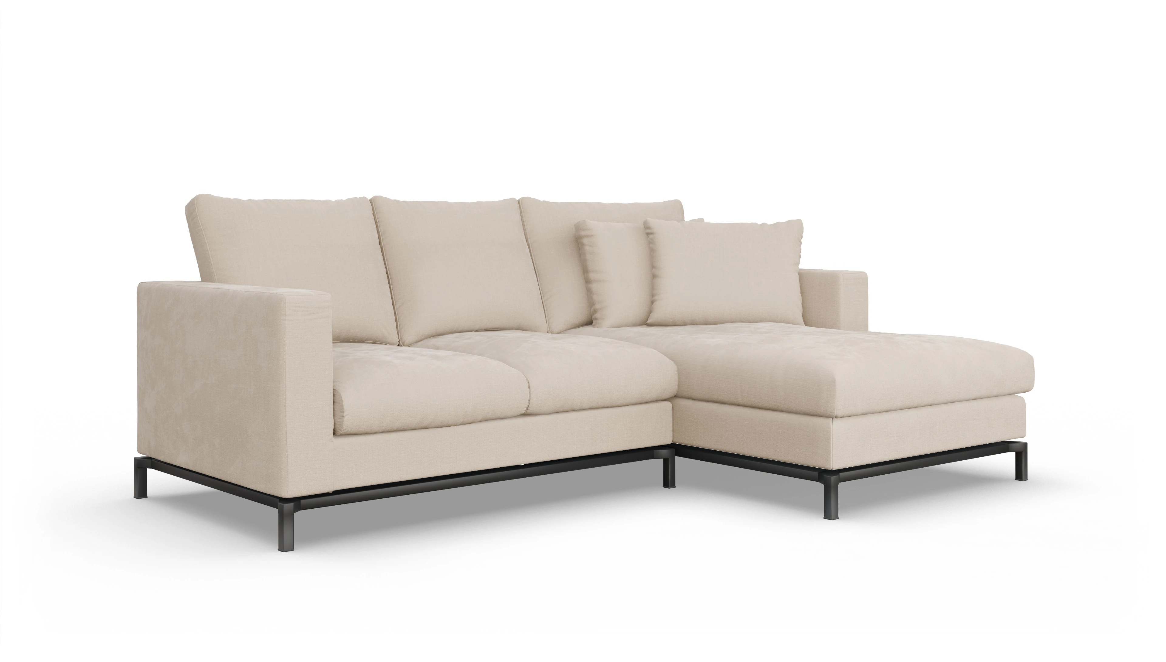 Ansicht des Produktes Fenice Sofa mit Rec rechts in weiß