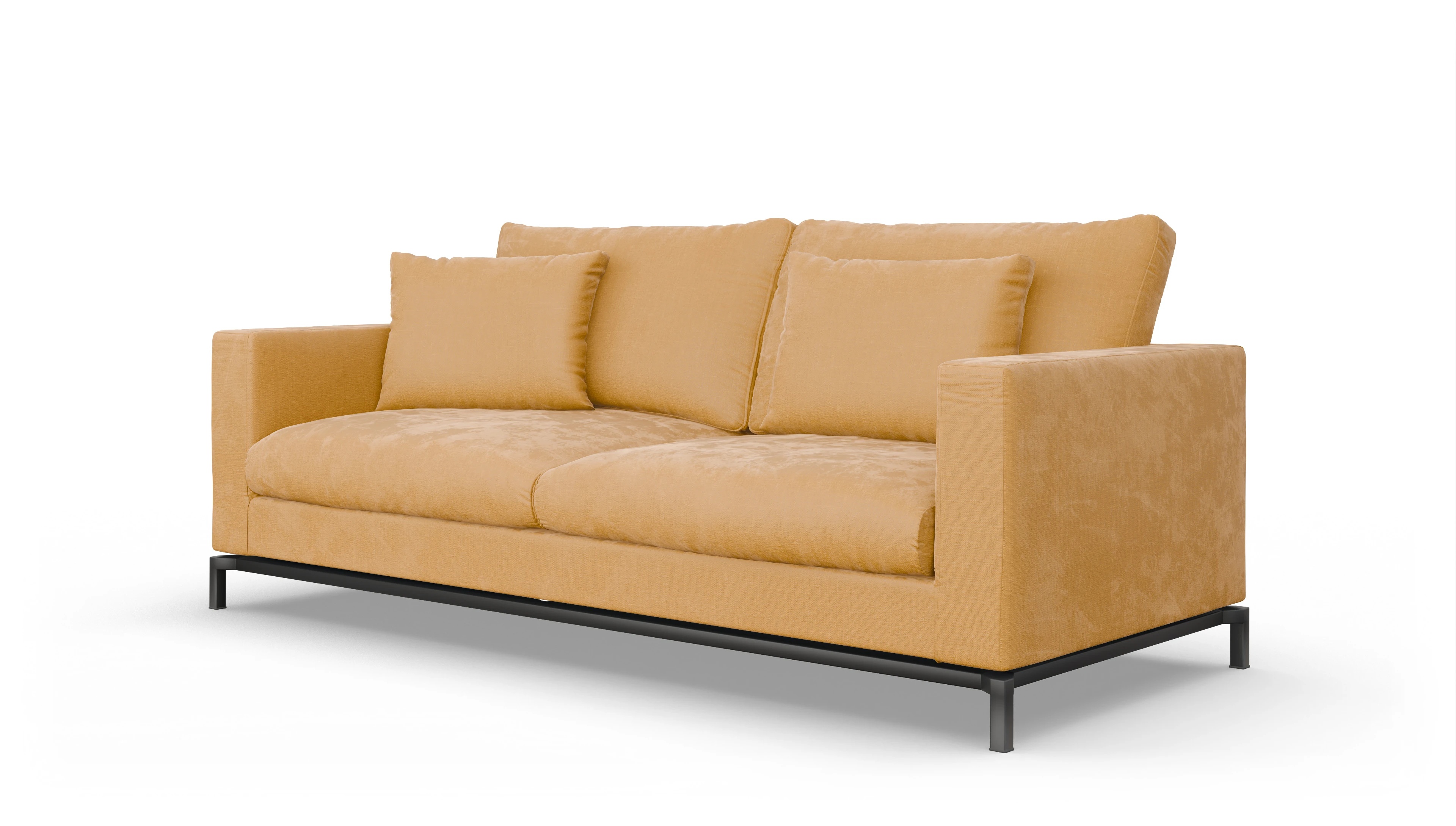 Design-Couch Fenice Ansicht des Produktes Fenice 3-Sitzer in gelb