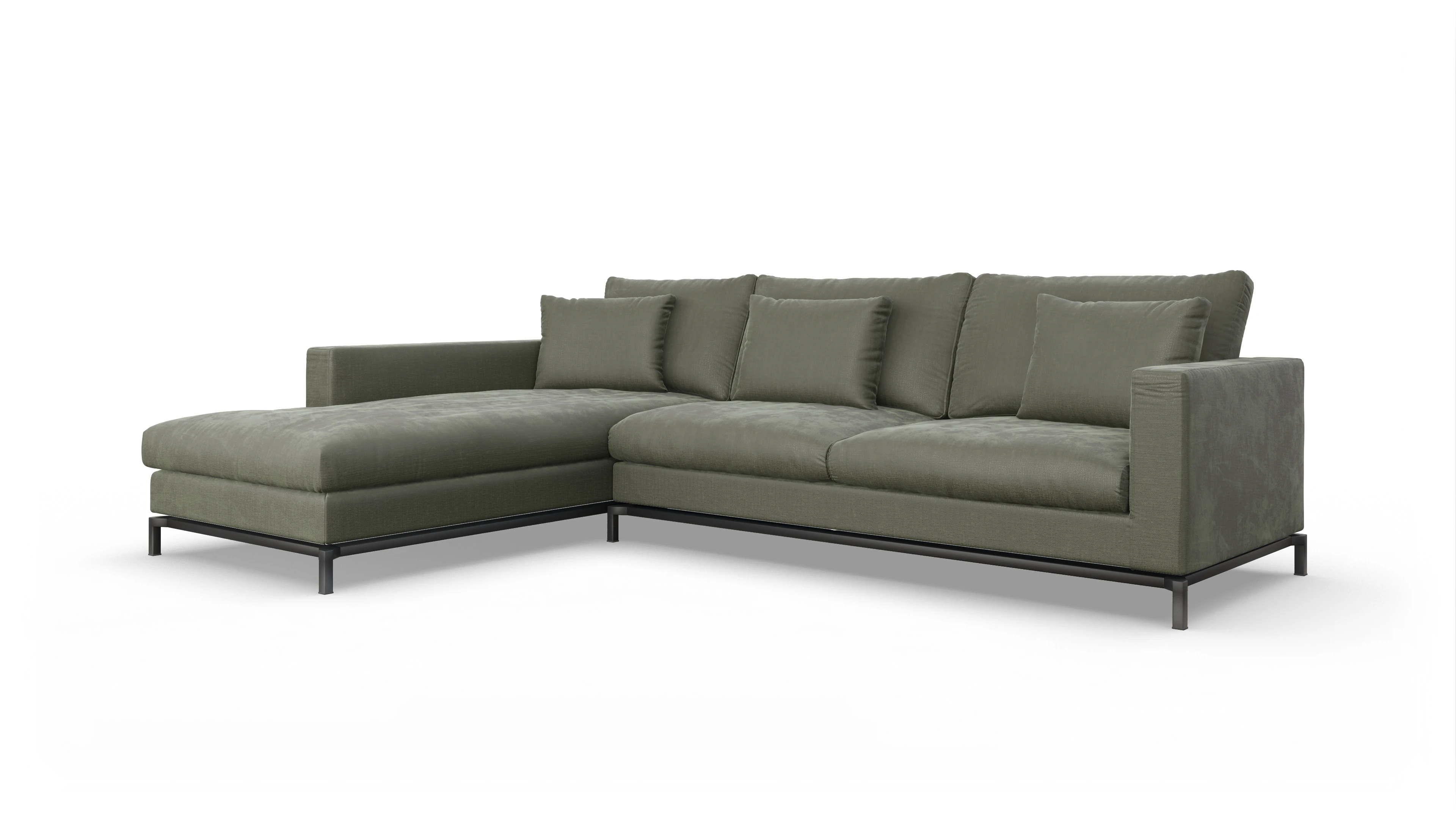 Ansicht des Produktes Fenice Sofa mit Rec links in grün