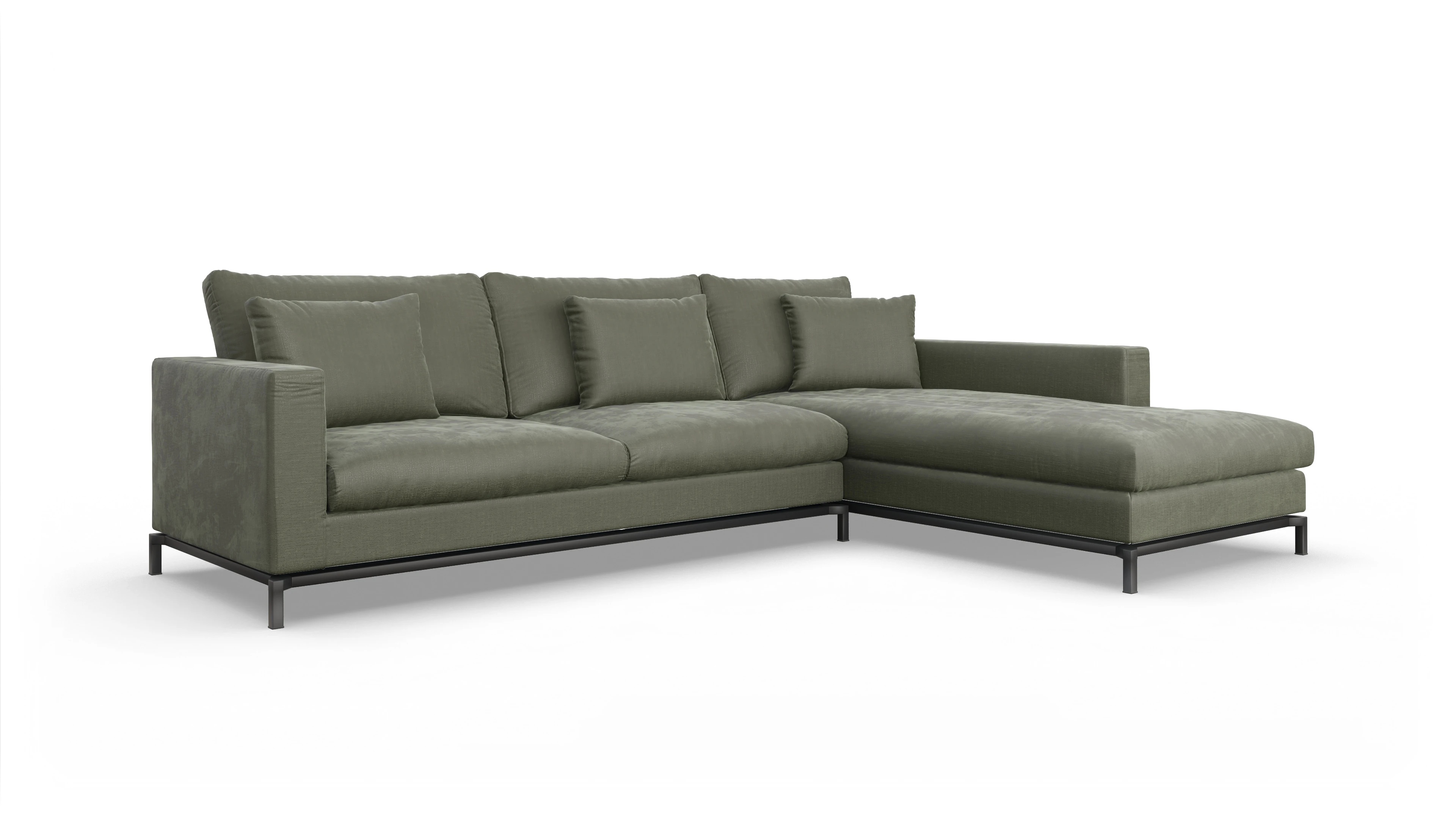 Ansicht des Produktes Fenice Sofa mit Rec rechts in grün