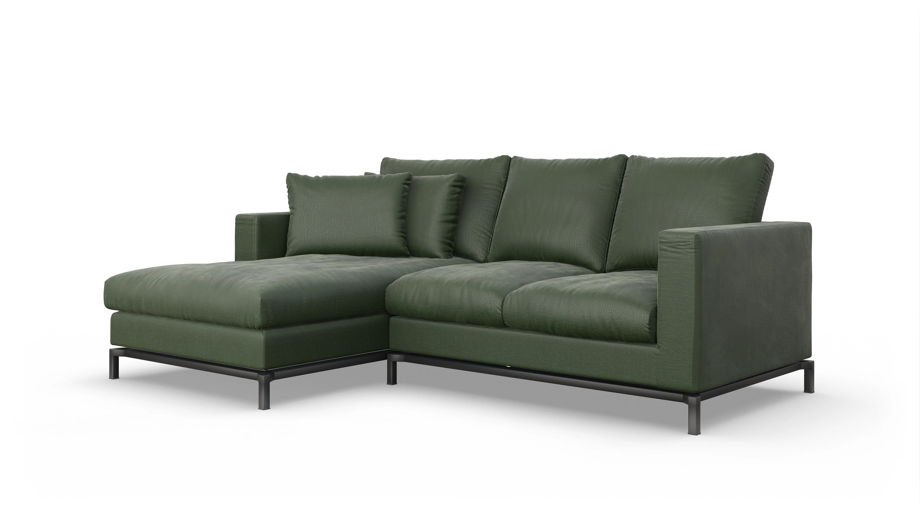 Ansicht des Produktes Fenice Sofa mit Rec links in grün