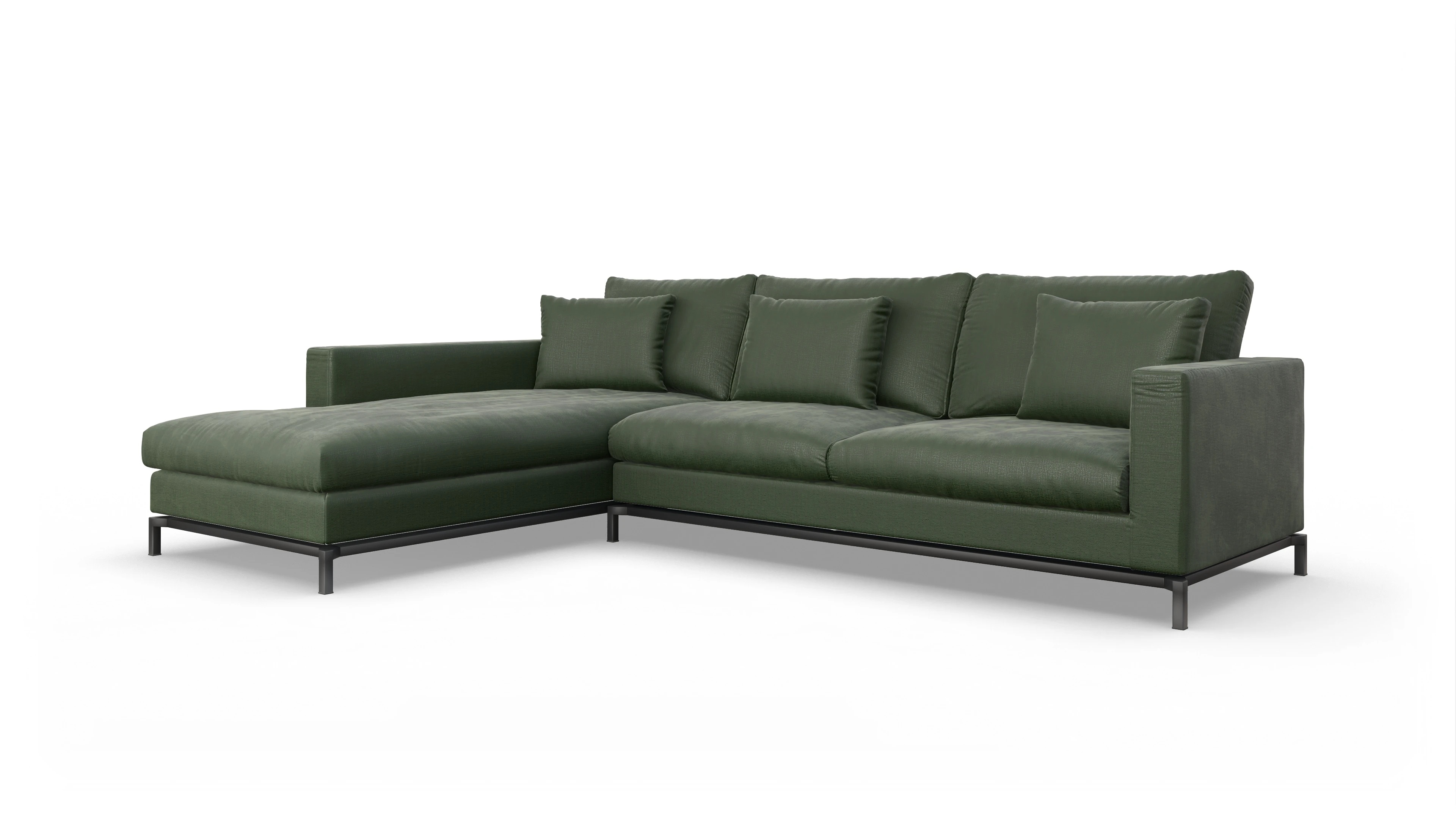Ansicht des Produktes Fenice Sofa mit Rec links in grün