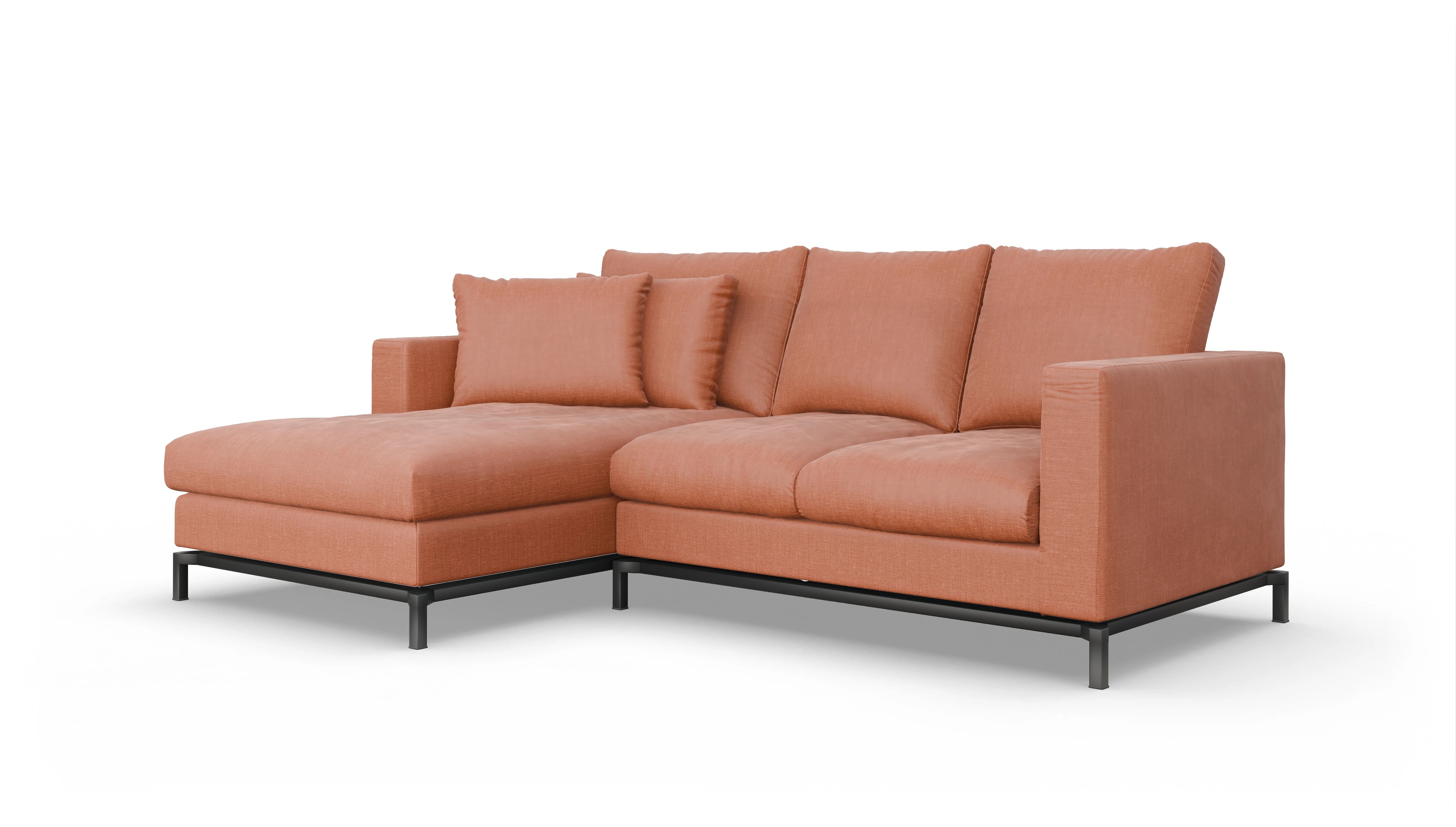 Ansicht des Produktes Fenice Sofa mit Rec links in orange