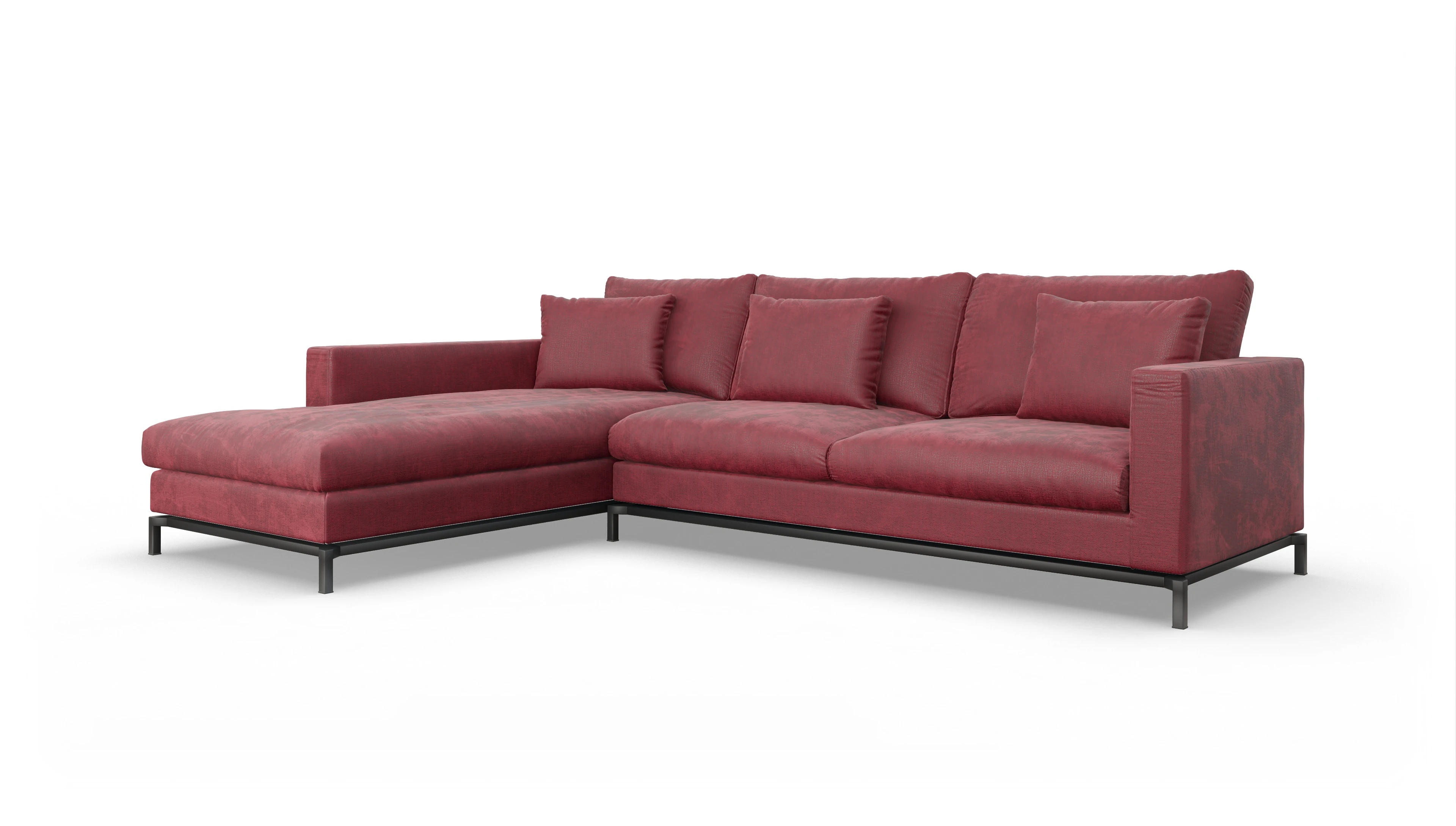 Ansicht des Produktes Fenice Sofa mit Rec links in rot