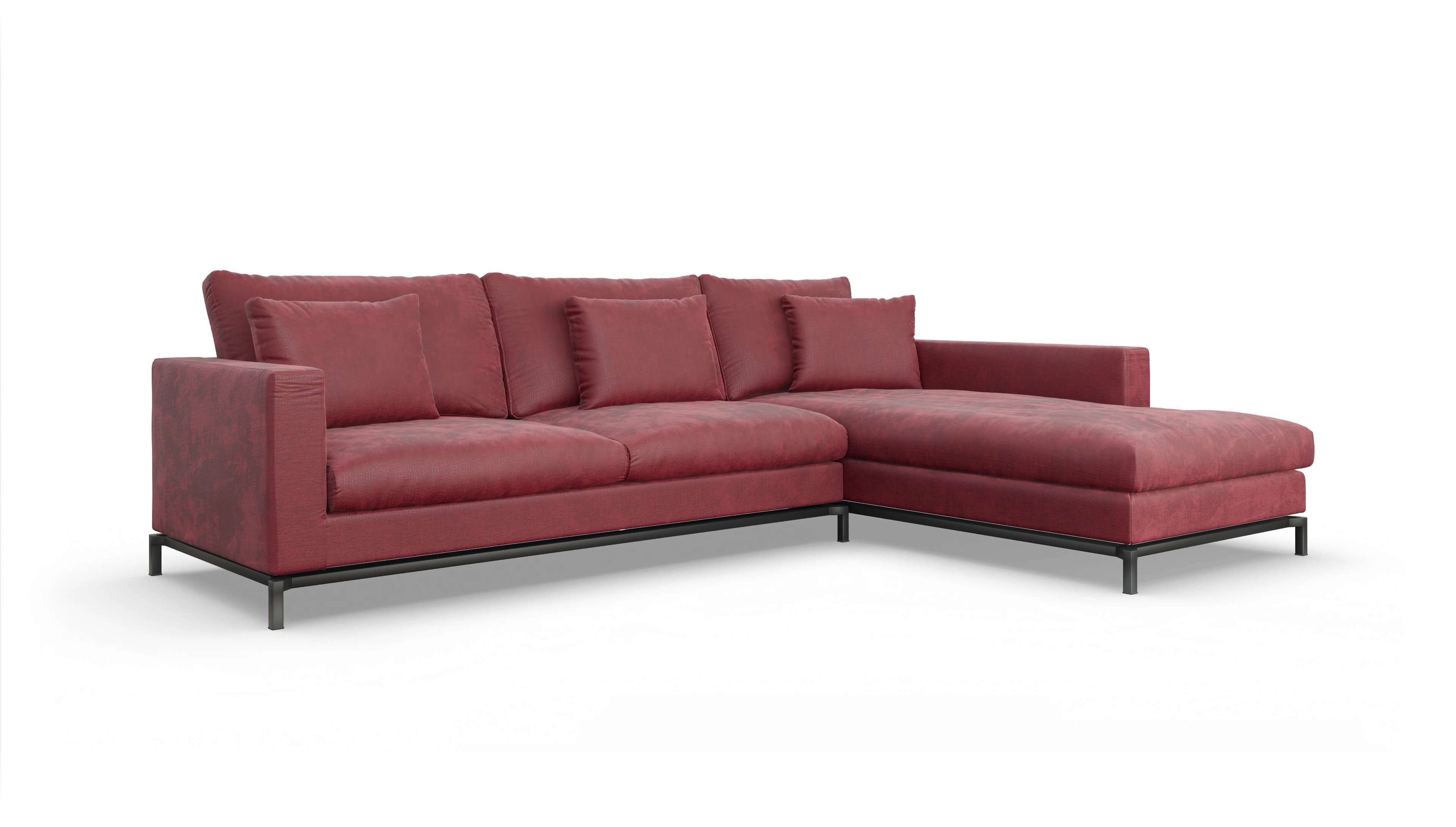 Ansicht des Produktes Fenice Sofa mit Rec rechts in rot