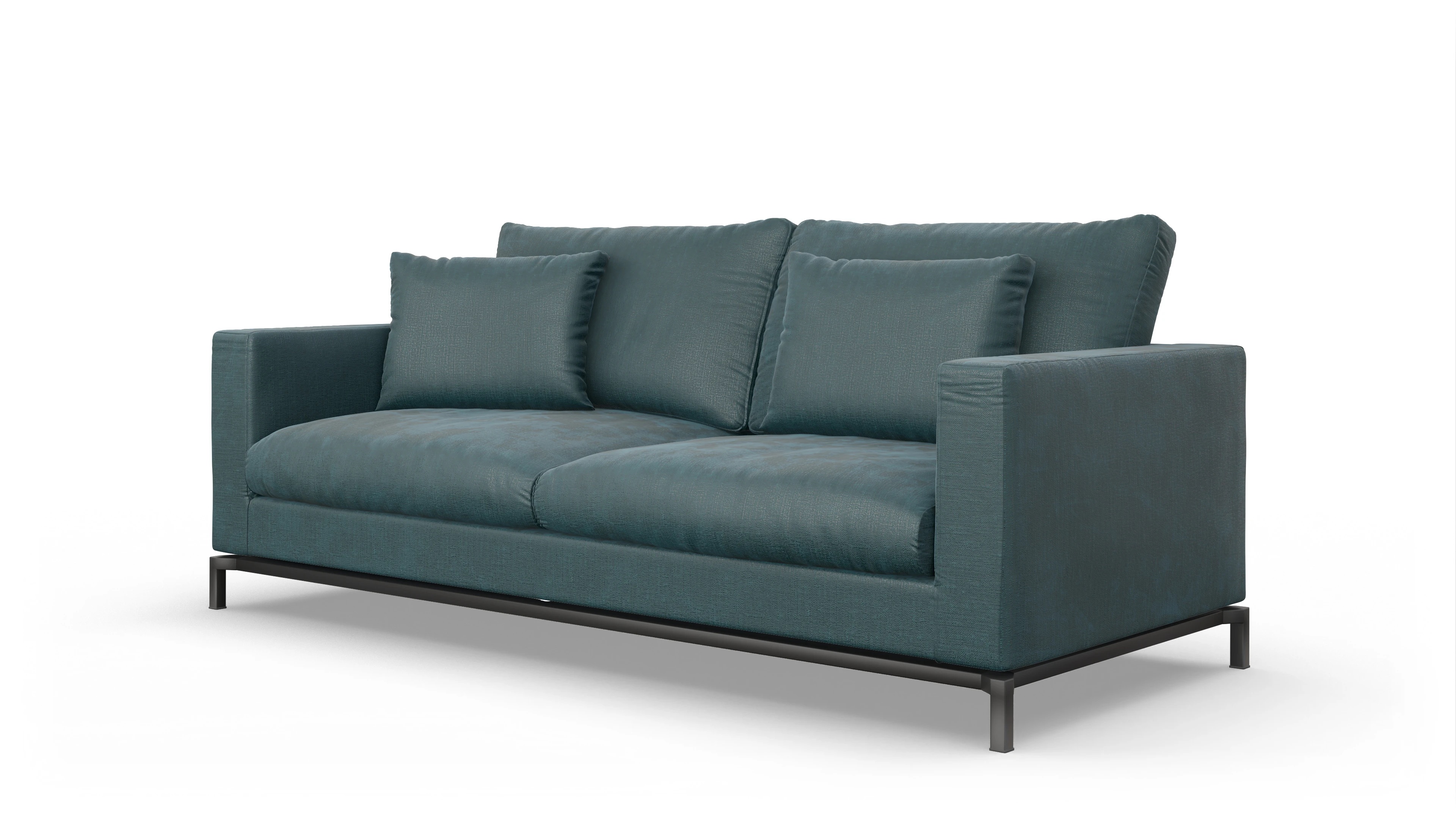 Design-Couch Fenice Ansicht des Produktes Fenice 3-Sitzer in grün