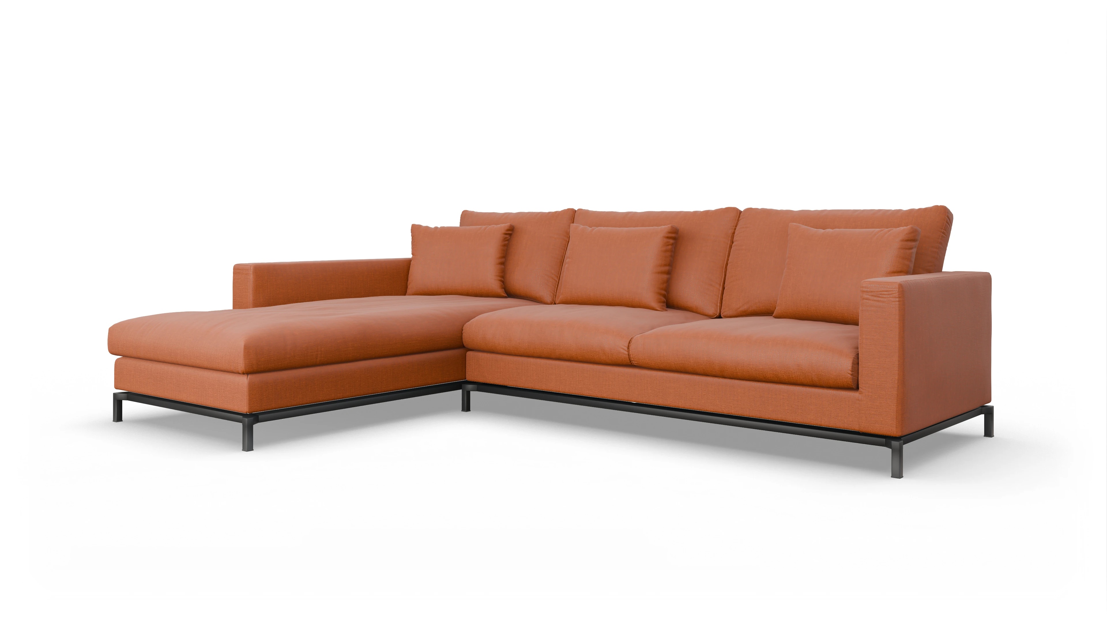 Ansicht des Produktes Fenice Sofa mit Rec links in orange