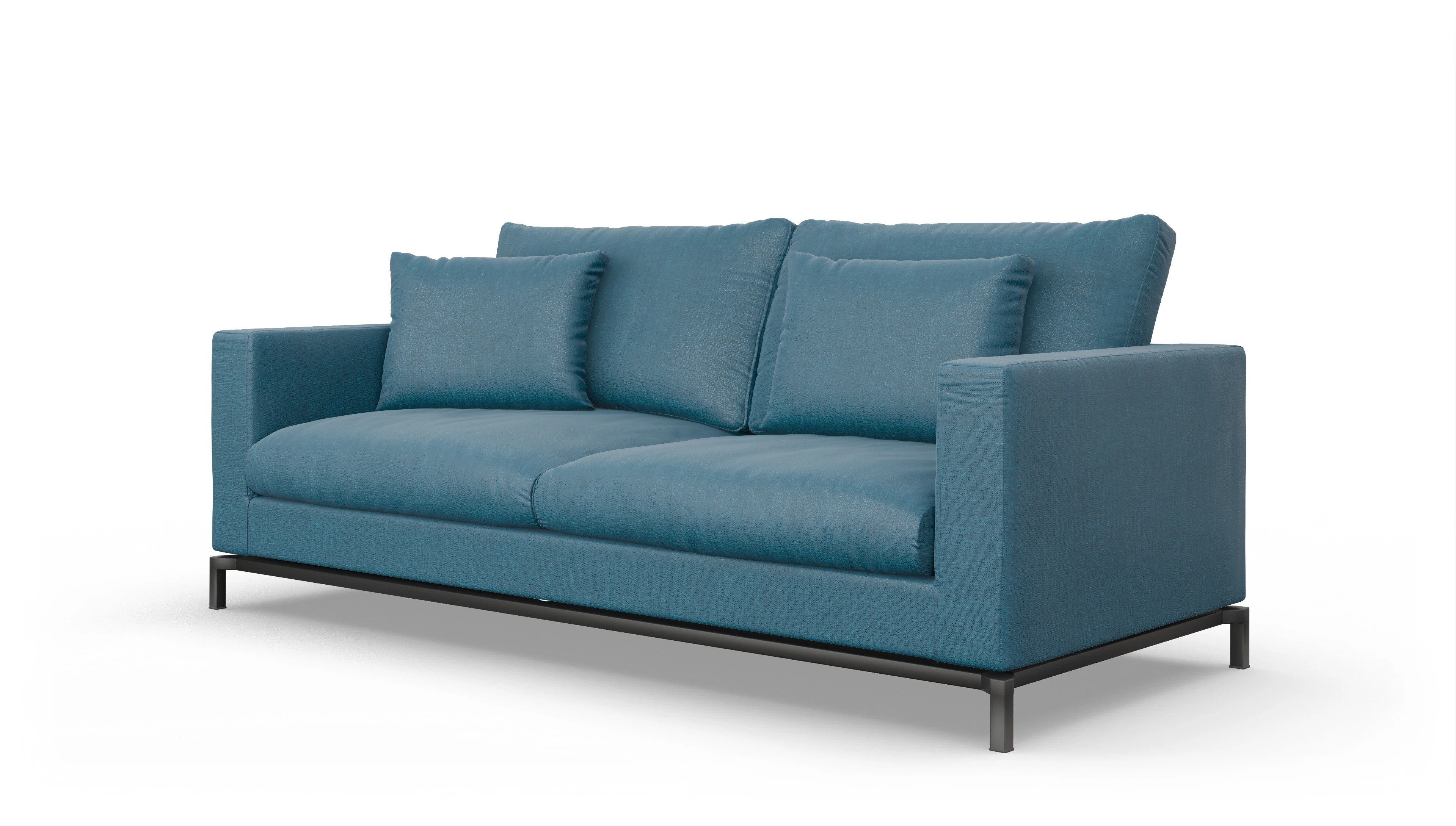 Design-Couch Fenice Ansicht des Produktes Fenice 3-Sitzer in blau