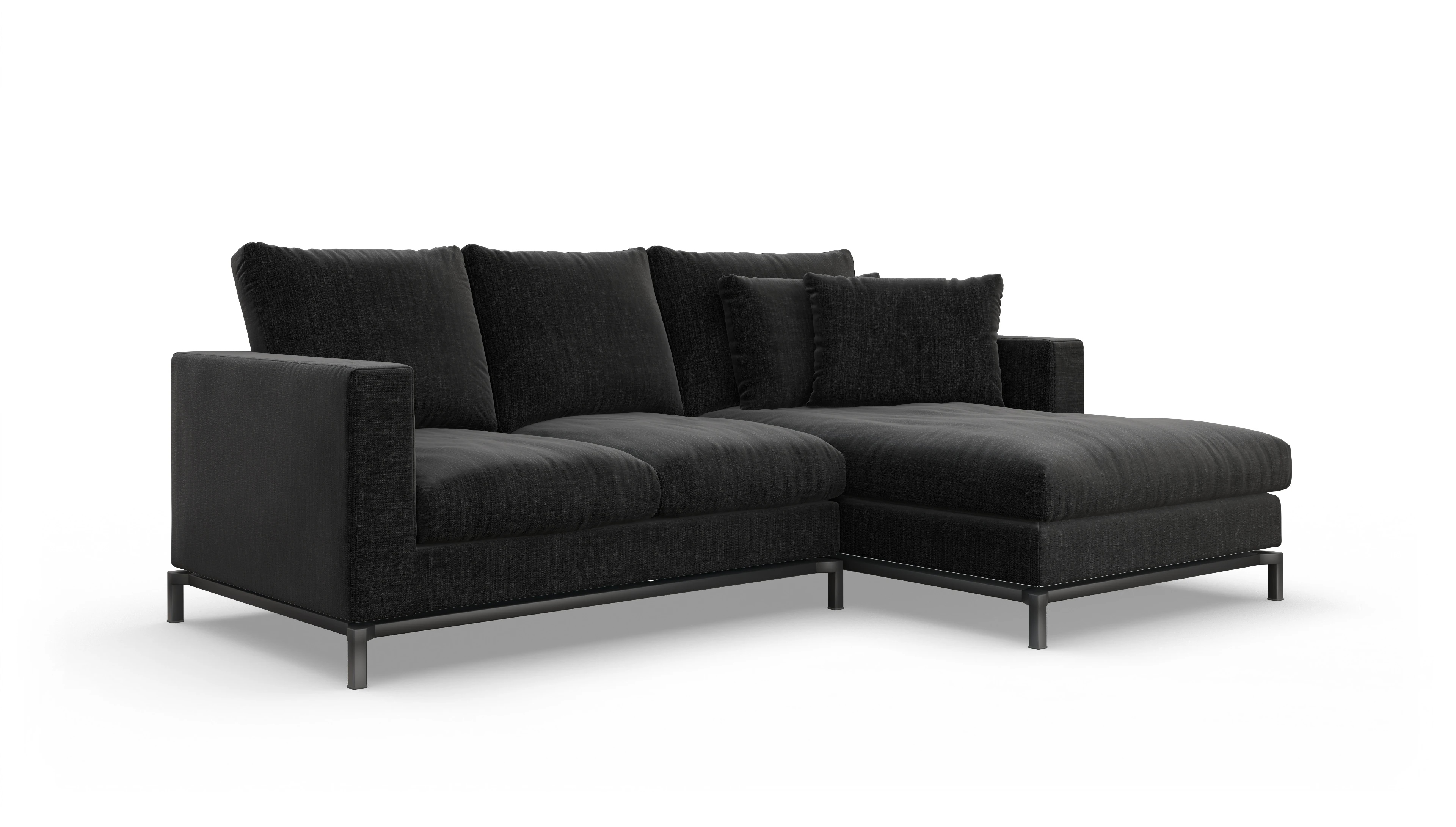Ansicht des Produktes Fenice Sofa mit Rec rechts in schwarz