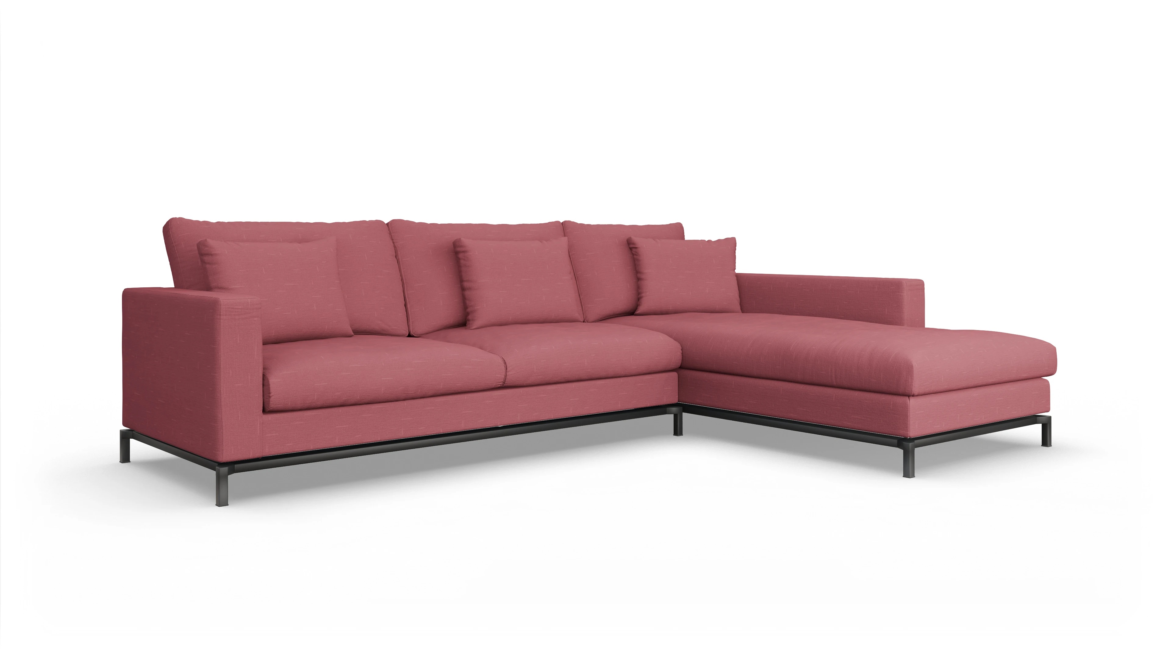 Ansicht des Produktes Fenice Sofa mit Rec rechts in rot