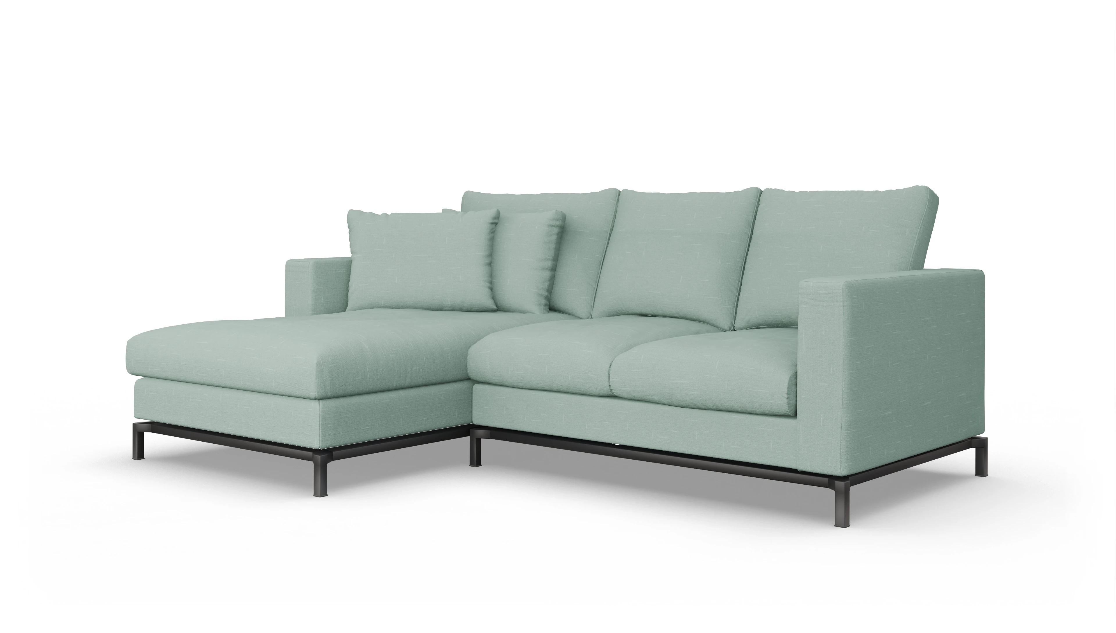 Ansicht des Produktes Fenice Sofa mit Rec links in grün