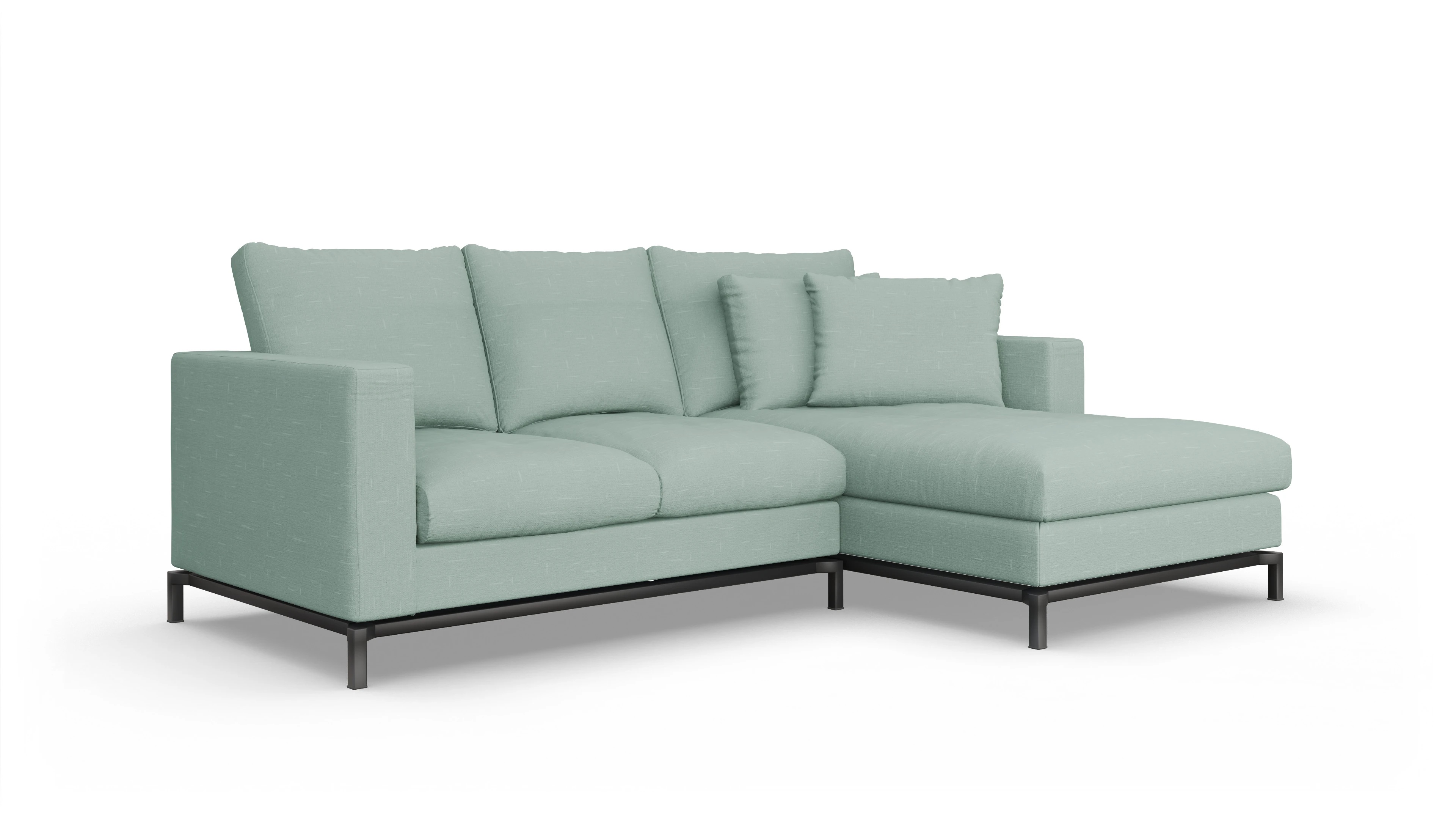 Ansicht des Produktes Fenice Sofa mit Rec rechts in grün