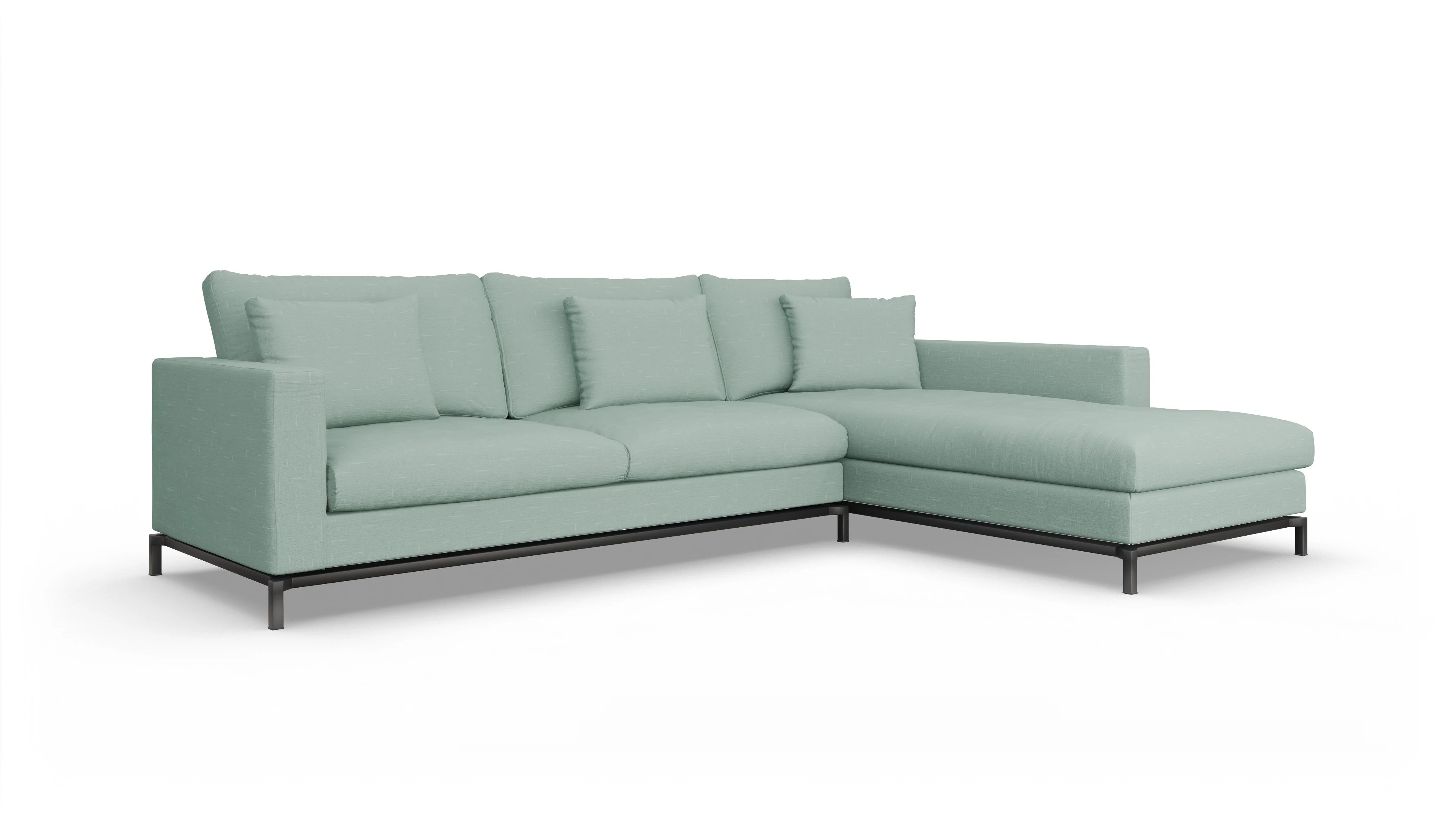 Ansicht des Produktes Fenice Sofa mit Rec rechts in grün