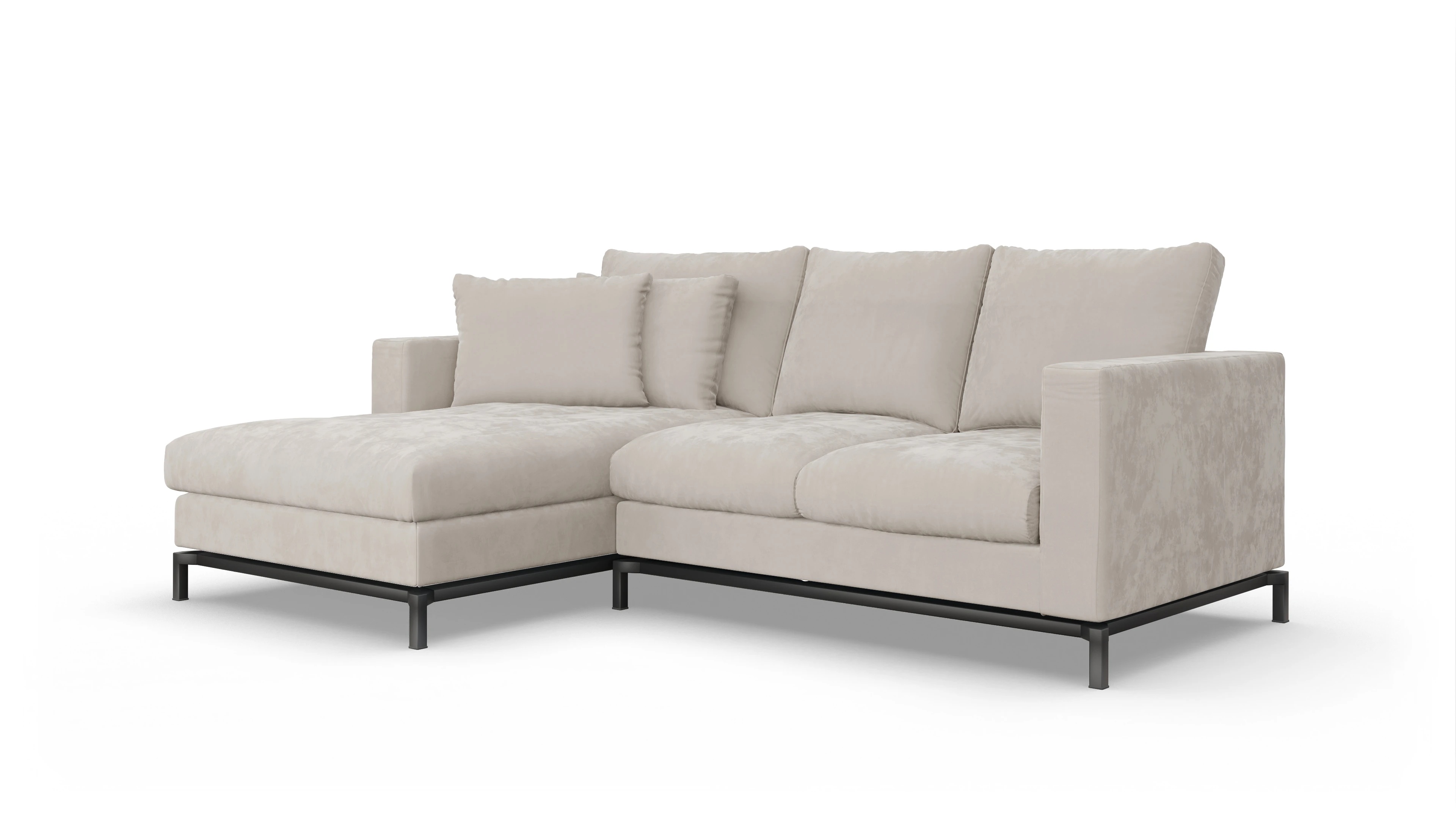 Design-Couch Fenice Ansicht des Produktes Fenice Sofa mit Rec links in weiß