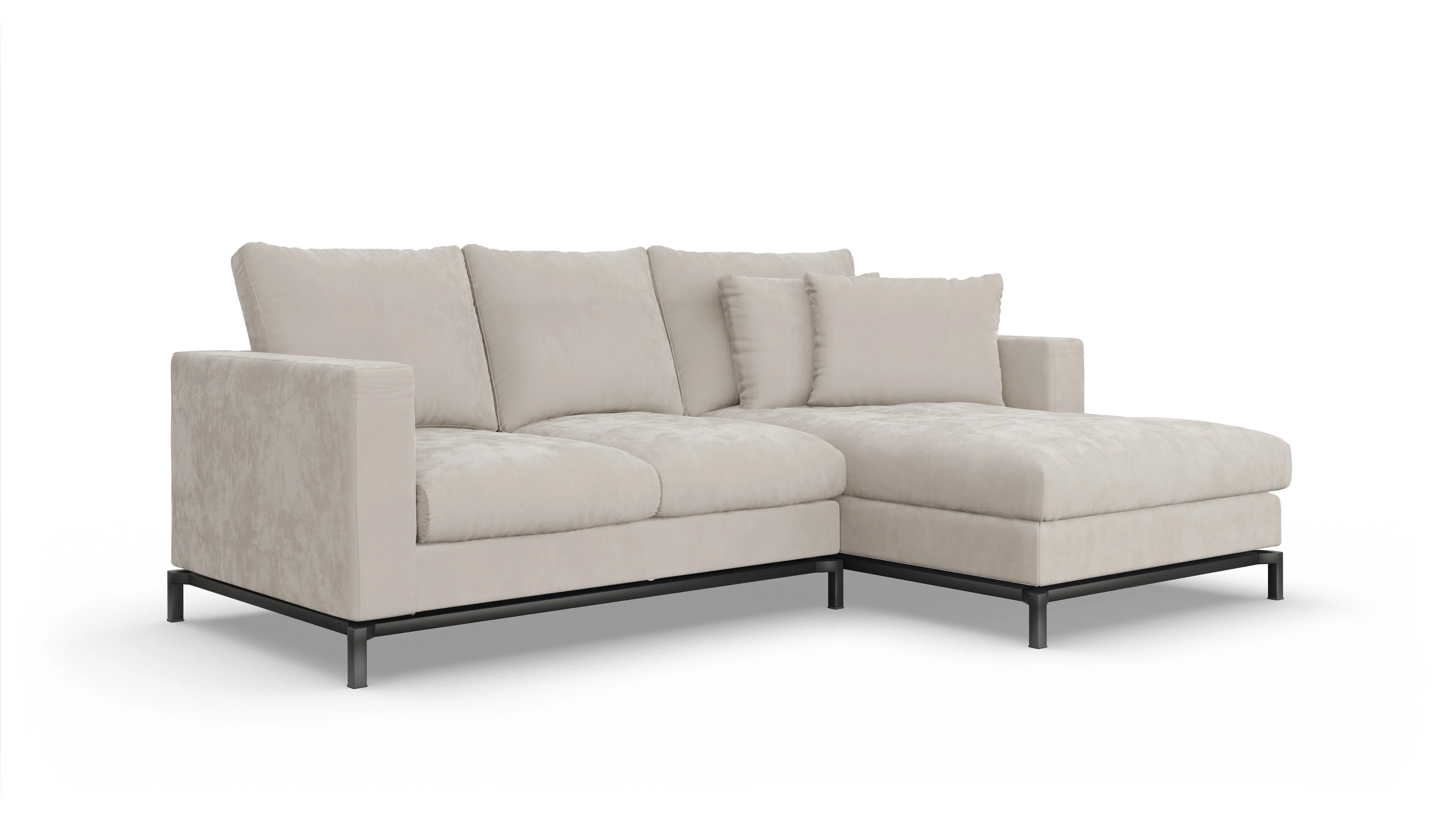 Design-Couch Fenice Ansicht des Produktes Fenice Sofa mit Rec rechts in weiß