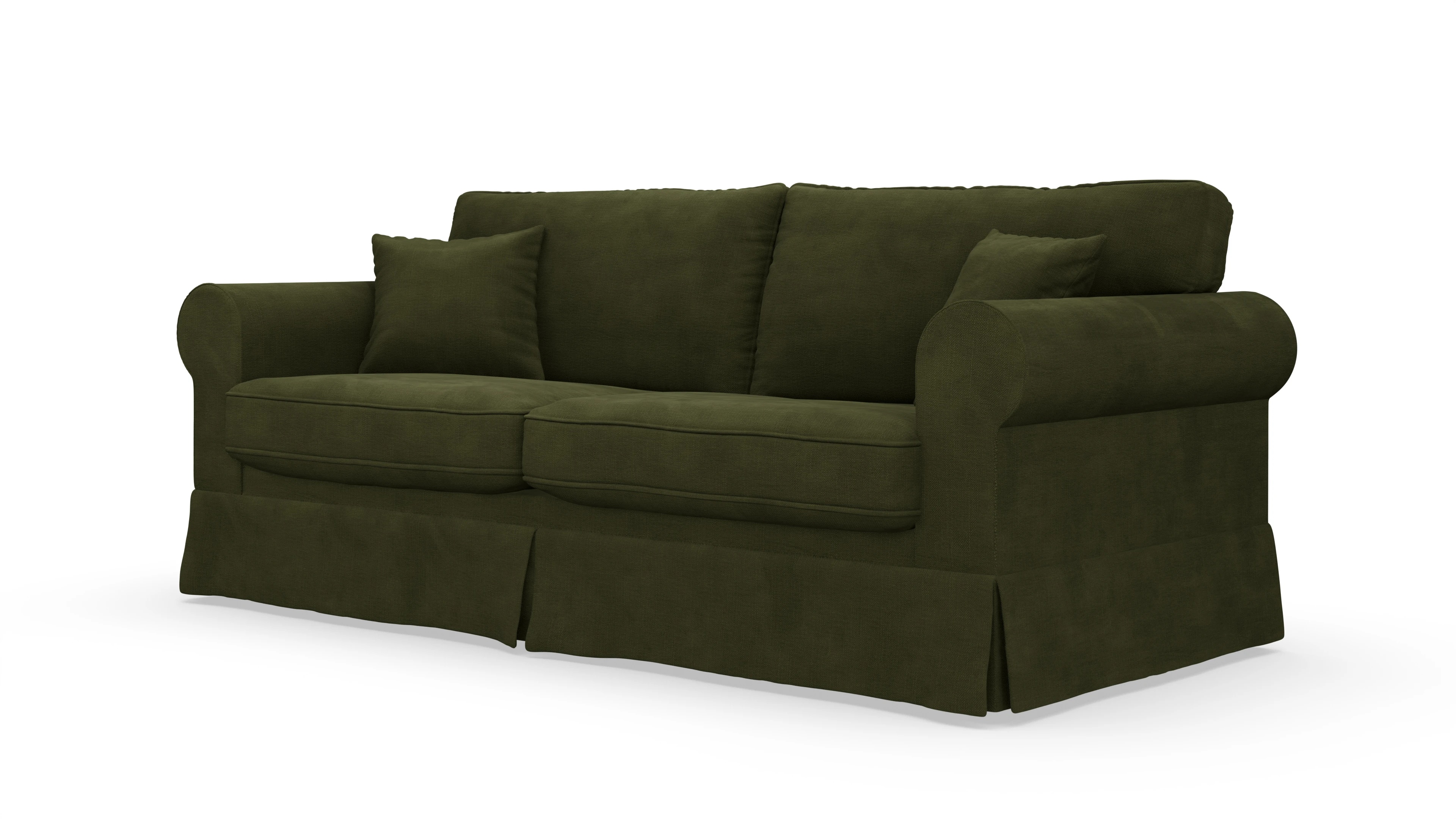 Landhaus-Sofa Park Slope mit Husse Ansicht des Produktes ParkSlope 3-Sitzer in Samt grün