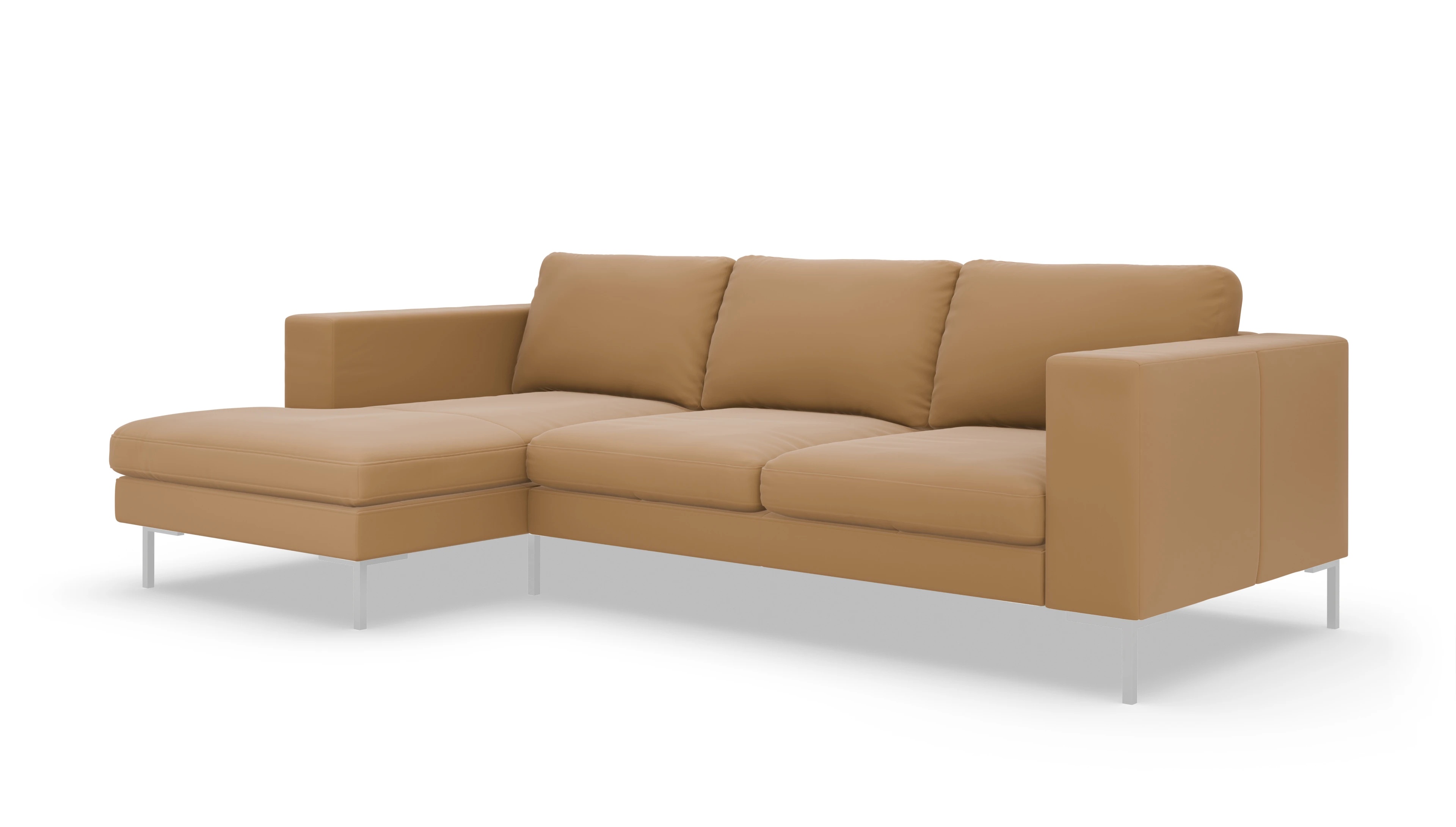 Ansicht des Produktes Paludan Sofa mit Rec links in Leder braun