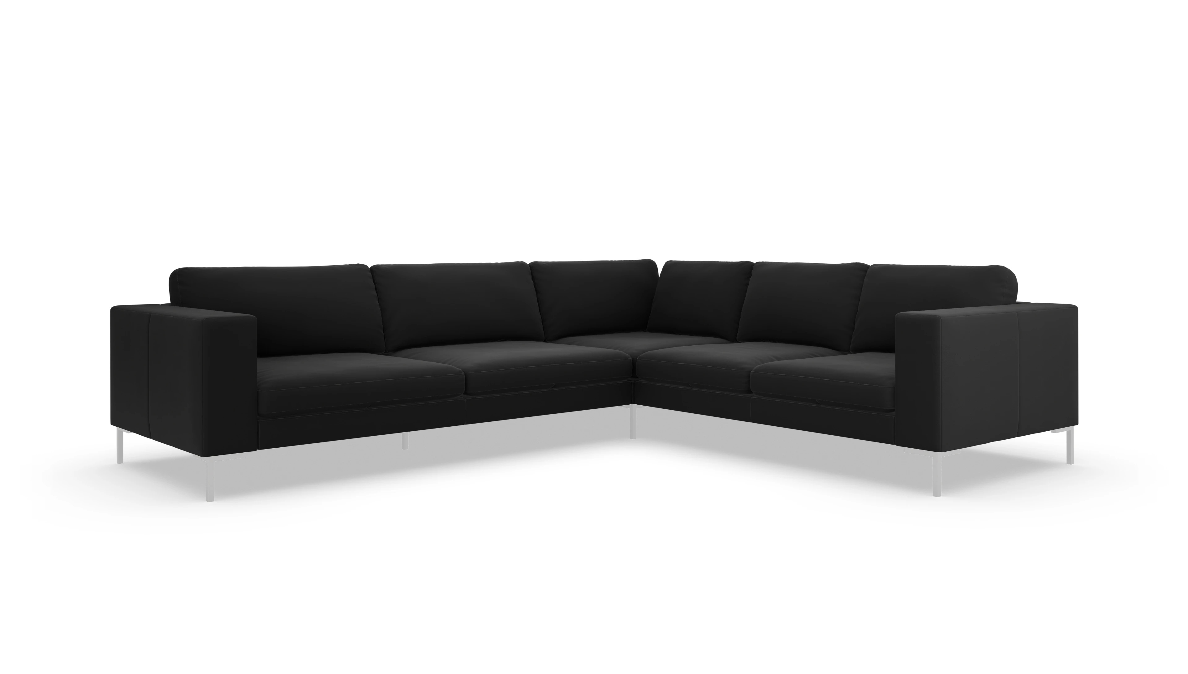 Paludan Ledersofa Ansicht des Produktes Paludan Ecksofa Rechts in Leder schwarz
