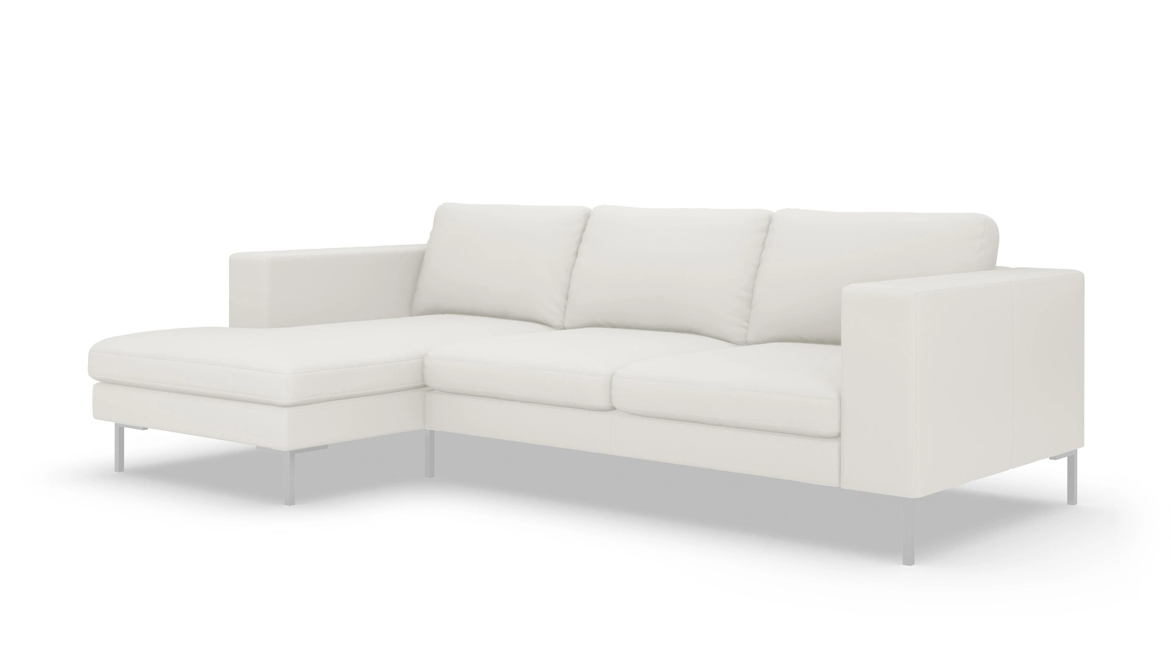Paludan Ledersofa Ansicht des Produktes Paludan Sofa mit Rec links in Leder weiß
