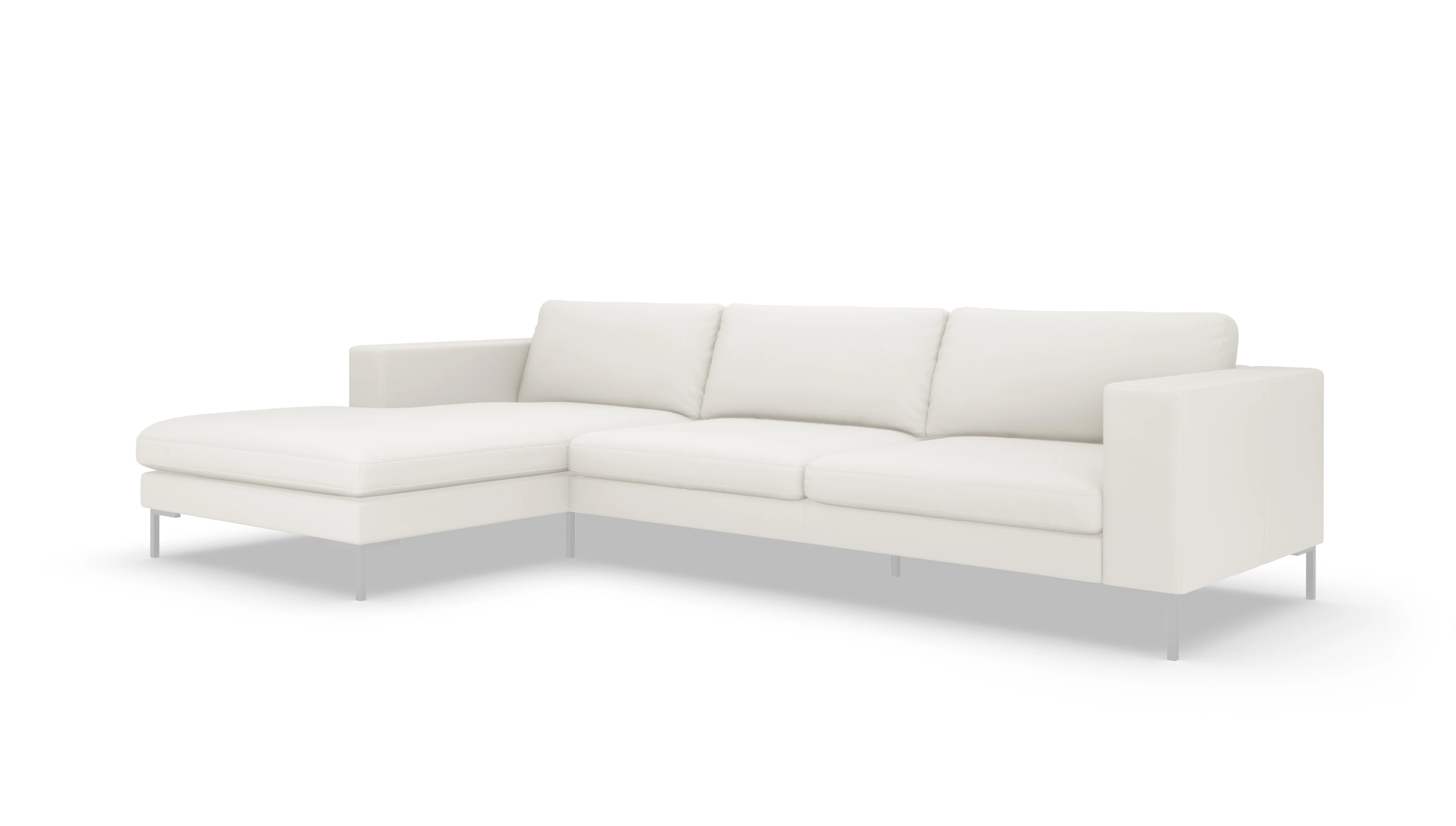 Ansicht des Produktes Paludan Sofa mit Rec links in Leder weiß