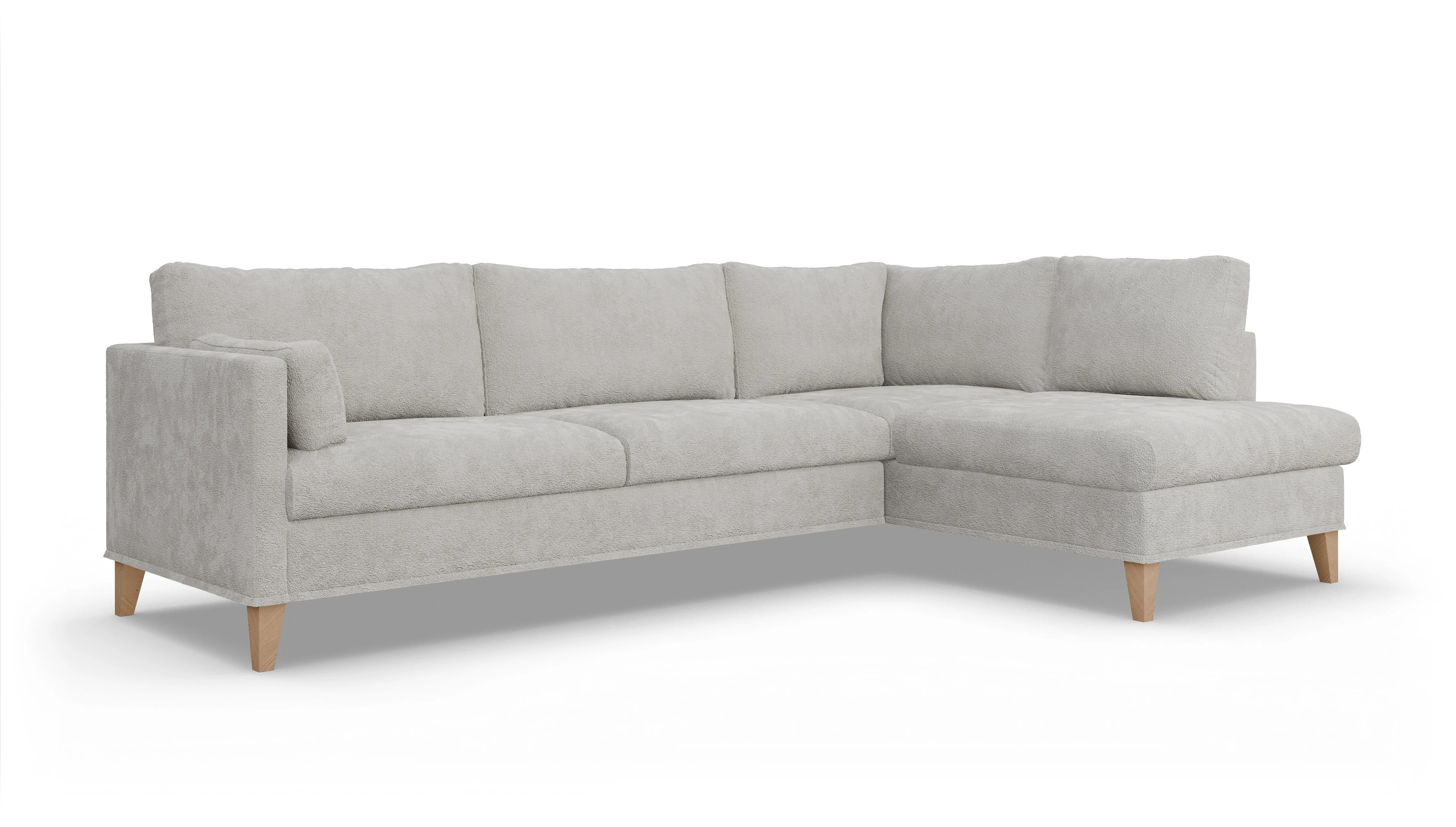 Ansicht des Produktes Jensen Sofa mit Rec rechts in Stoff weiß