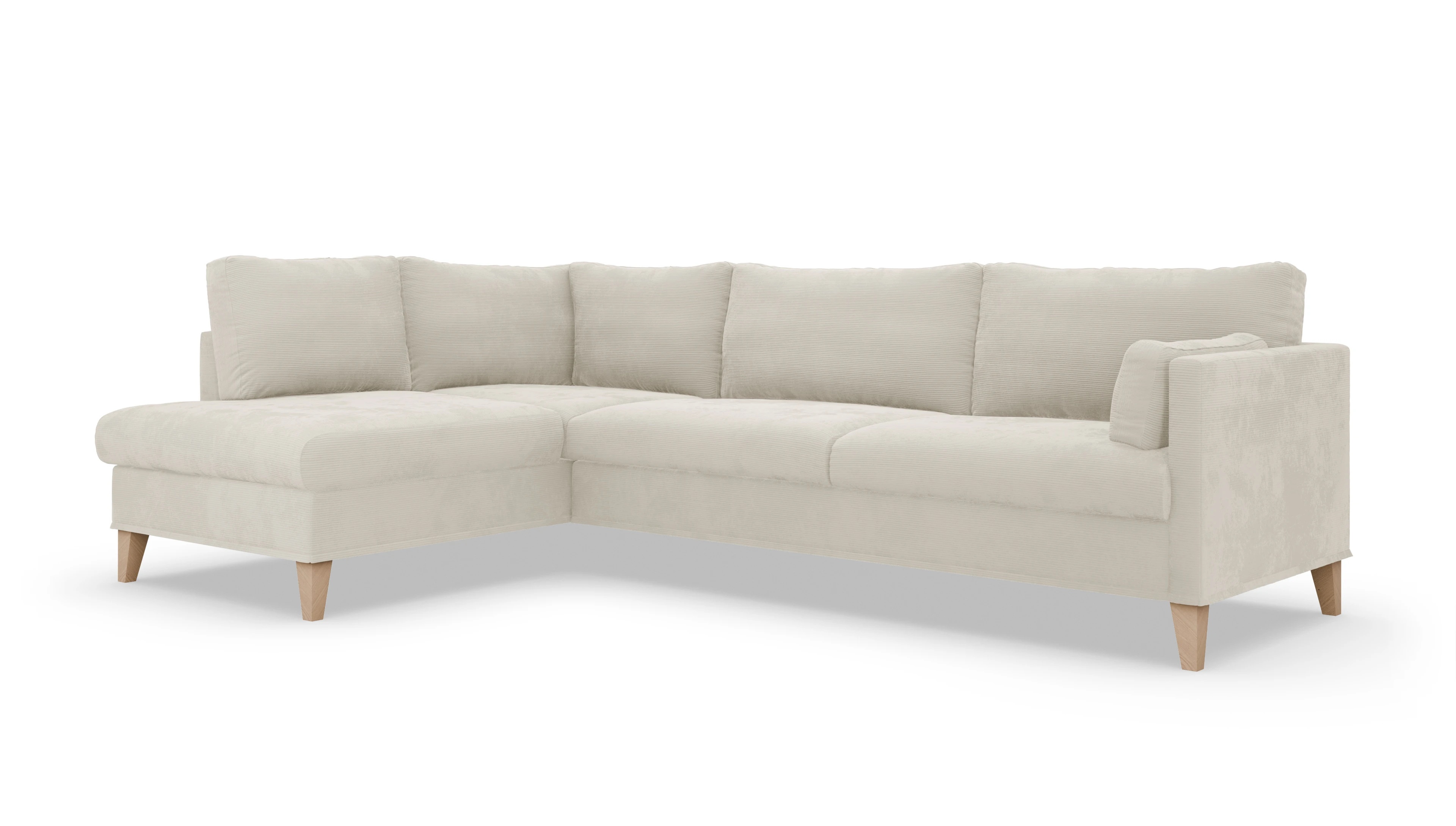 Ansicht des Produktes Jensen Sofa mit Rec links in Cord weiß
