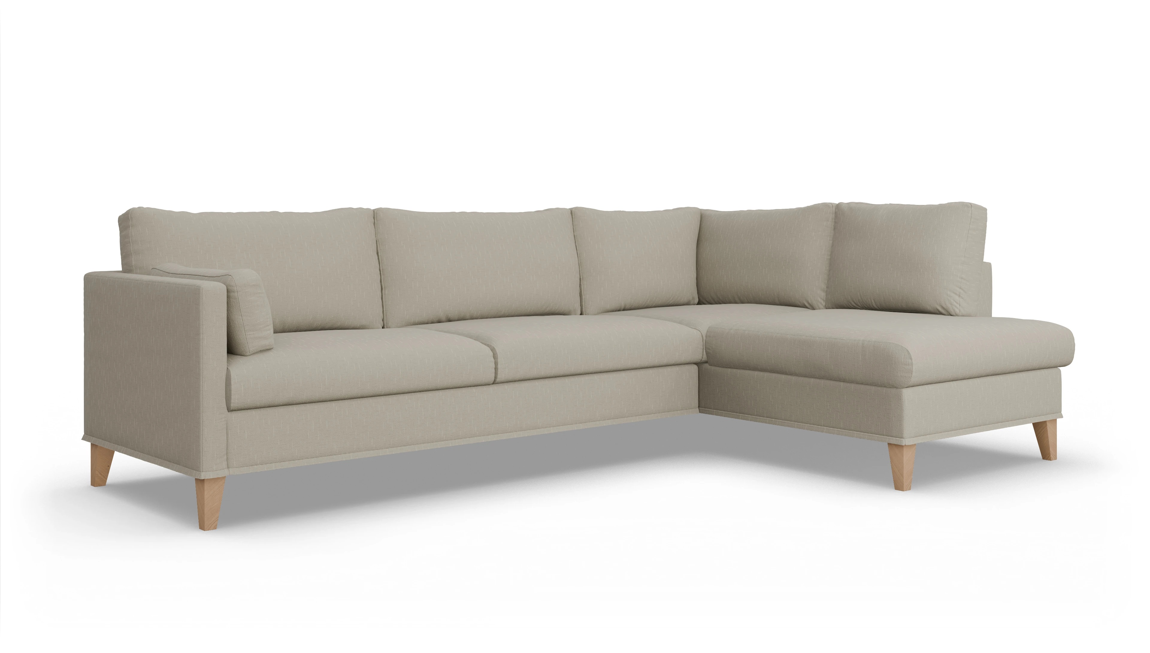 Ansicht des Produktes Jensen Sofa mit Rec rechts in Stoff weiß