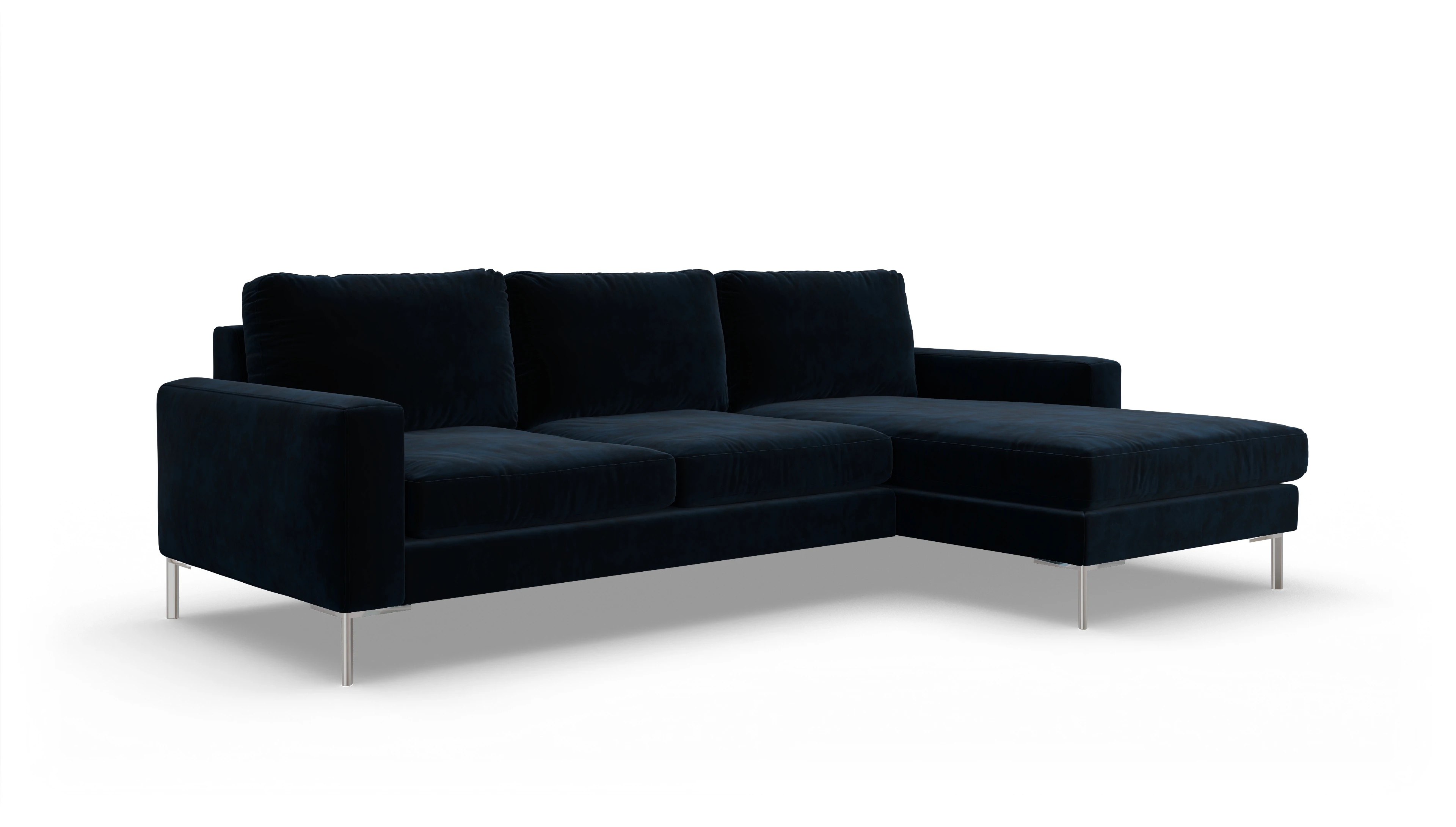 Ansicht des Produktes Pinedo Sofa mit Rec rechts in Samt blau