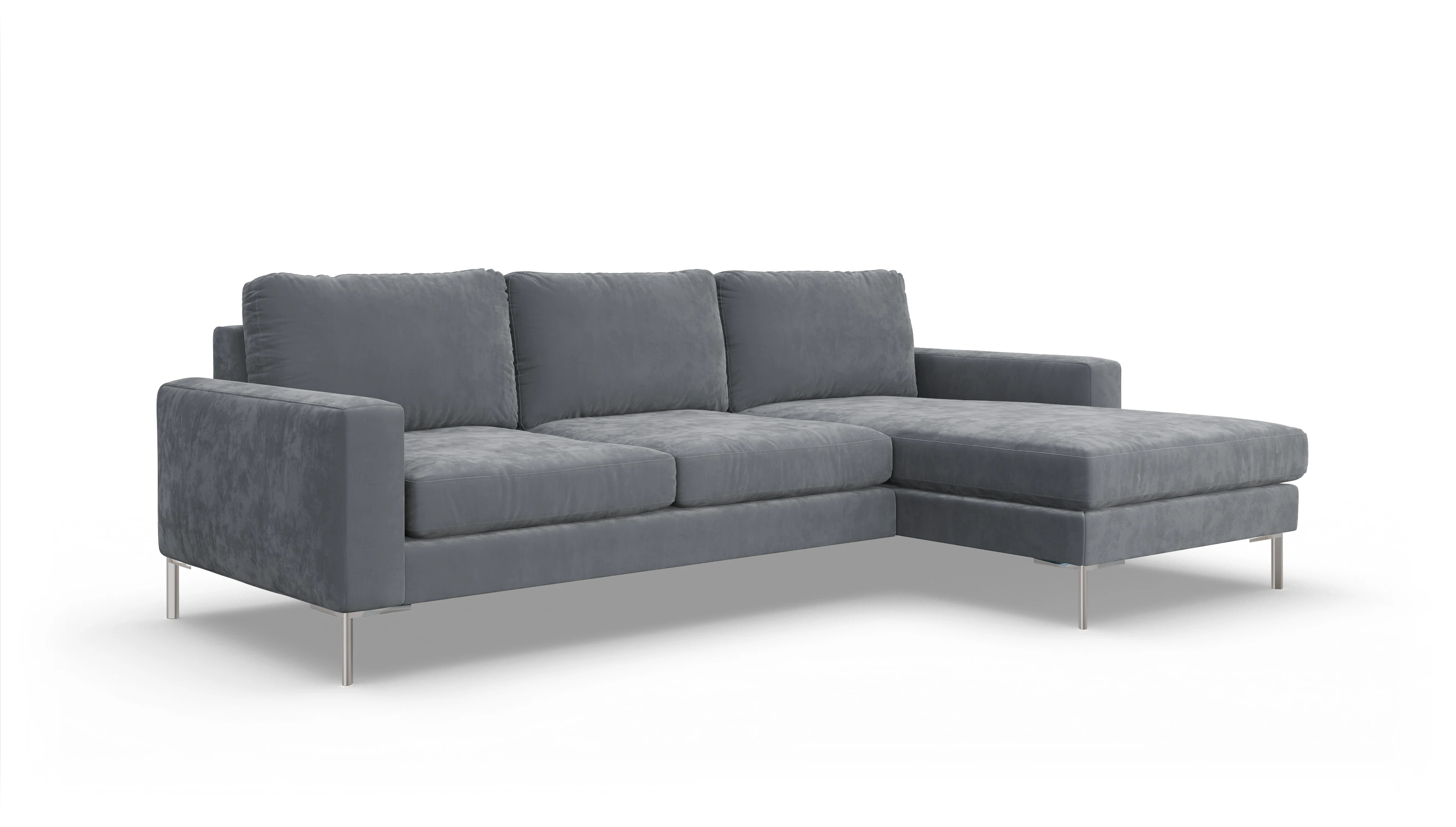 Ansicht des Produktes Pinedo Sofa mit Rec rechts in Samt grau