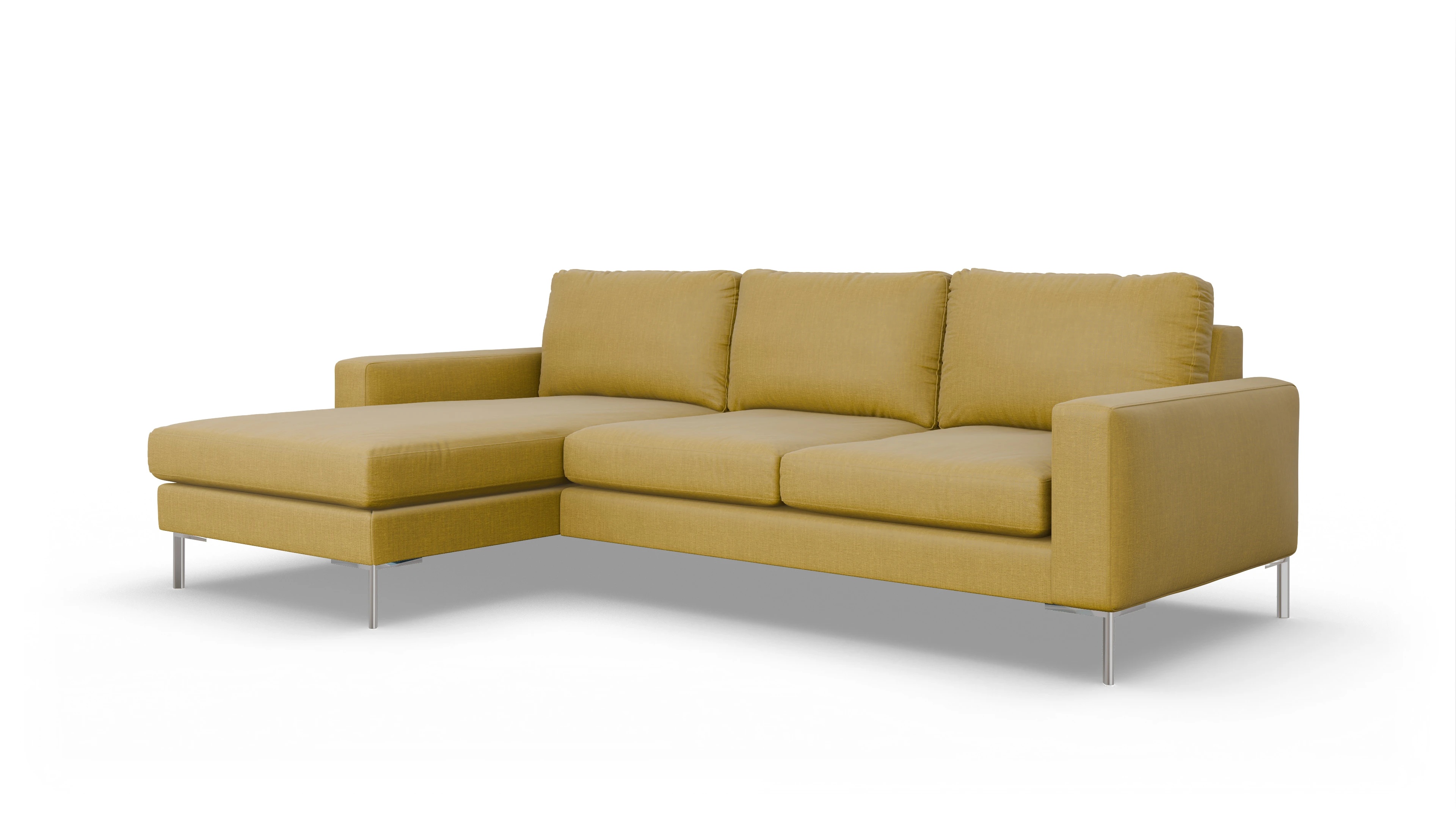 Ansicht des Produktes Pinedo Sofa mit Rec links in Stoff gelb