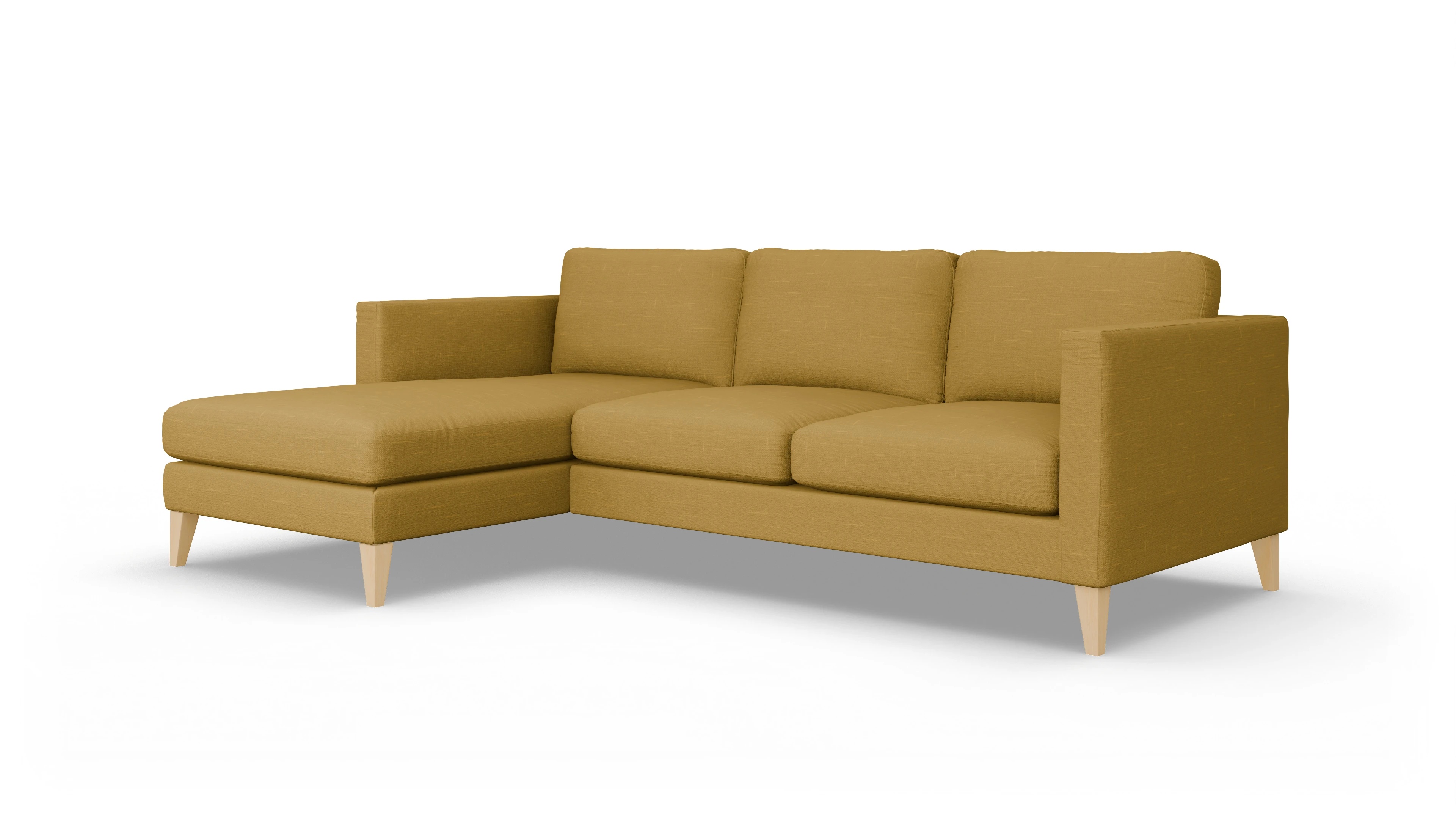 Montes Stoffsofa Ansicht des Produktes Montes Sofa mit Rec links in Stoff gelb
