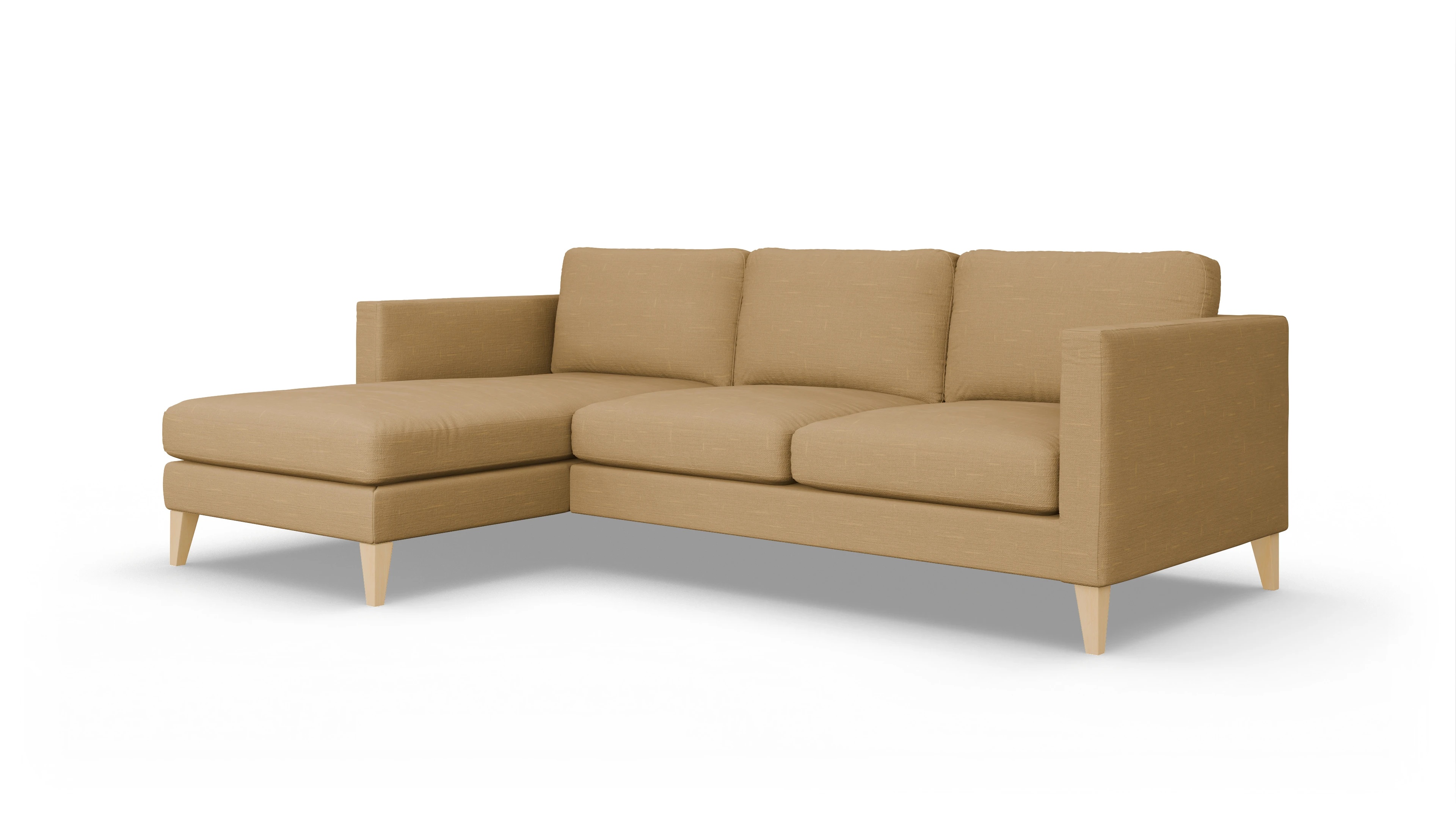 Montes Stoffsofa Ansicht des Produktes Montes Sofa mit Rec links in Stoff gelb