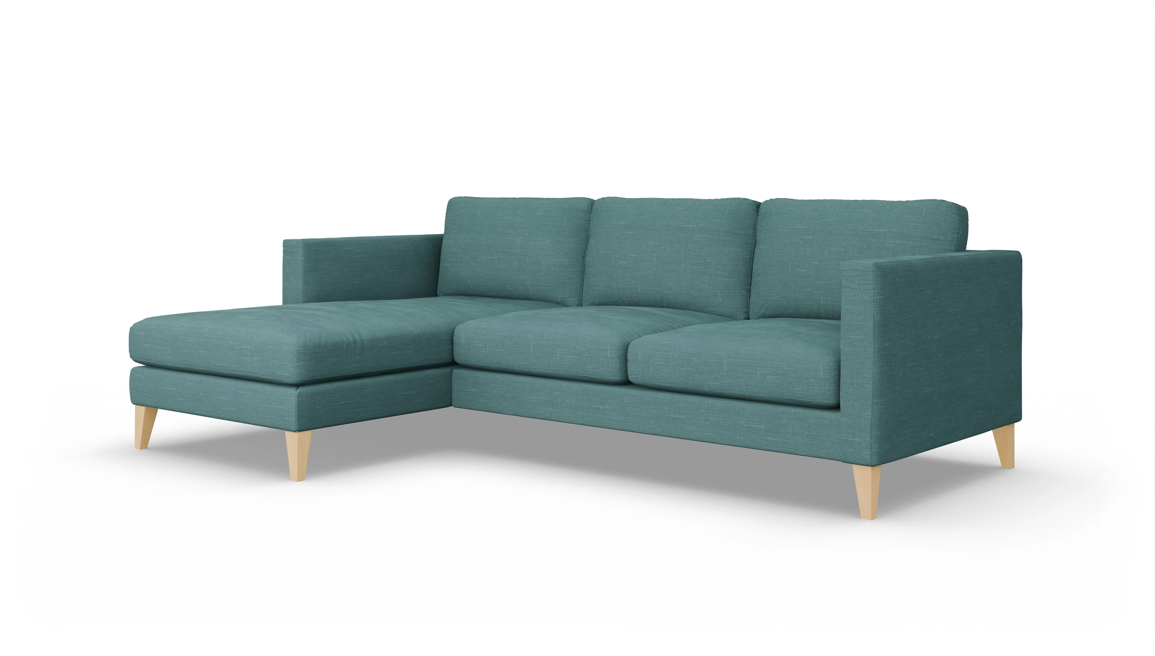 Montes Stoffsofa Ansicht des Produktes Montes Sofa mit Rec links in Stoff grün