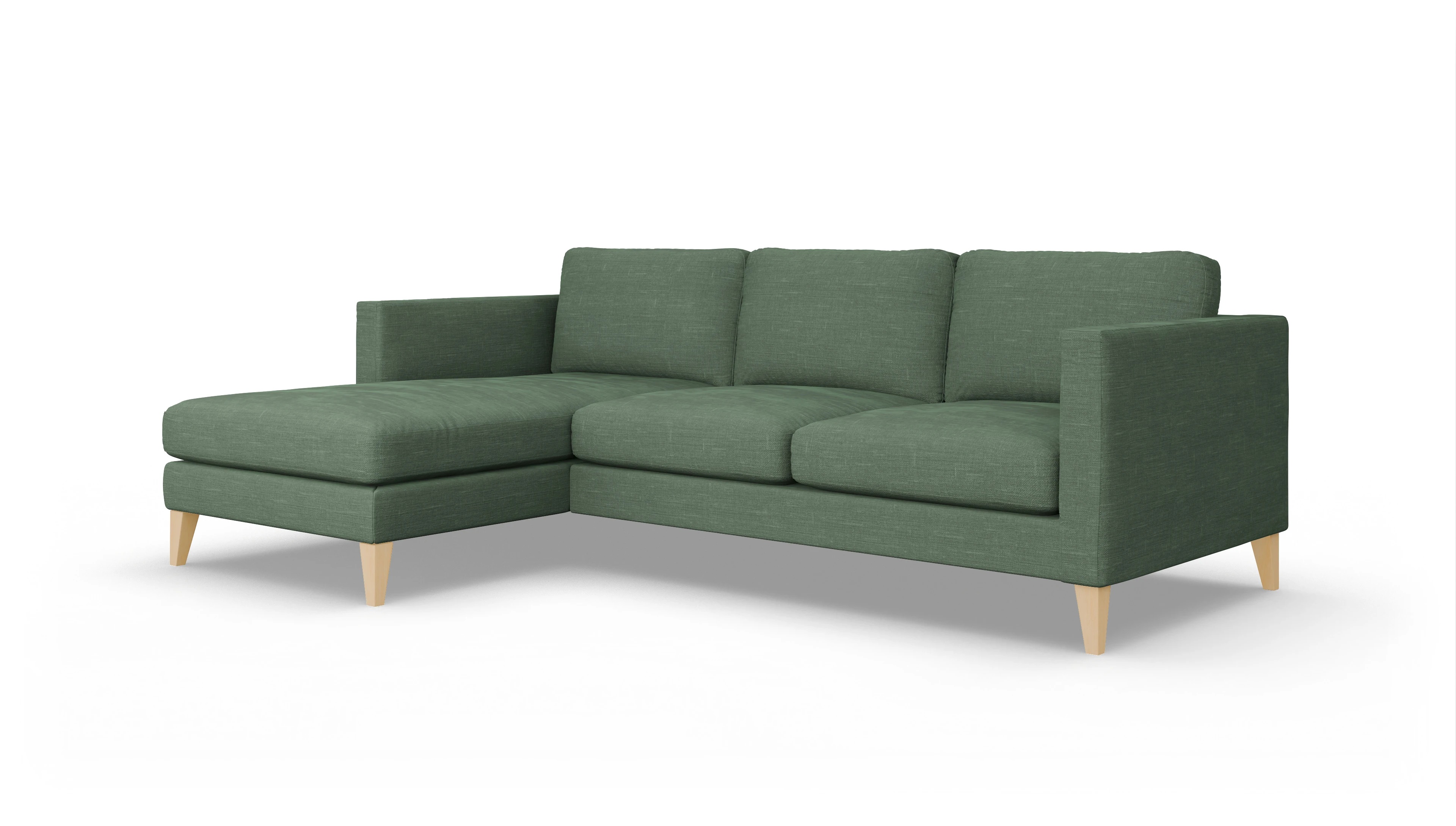 Ansicht des Produktes Montes Sofa mit Rec links in Stoff grün