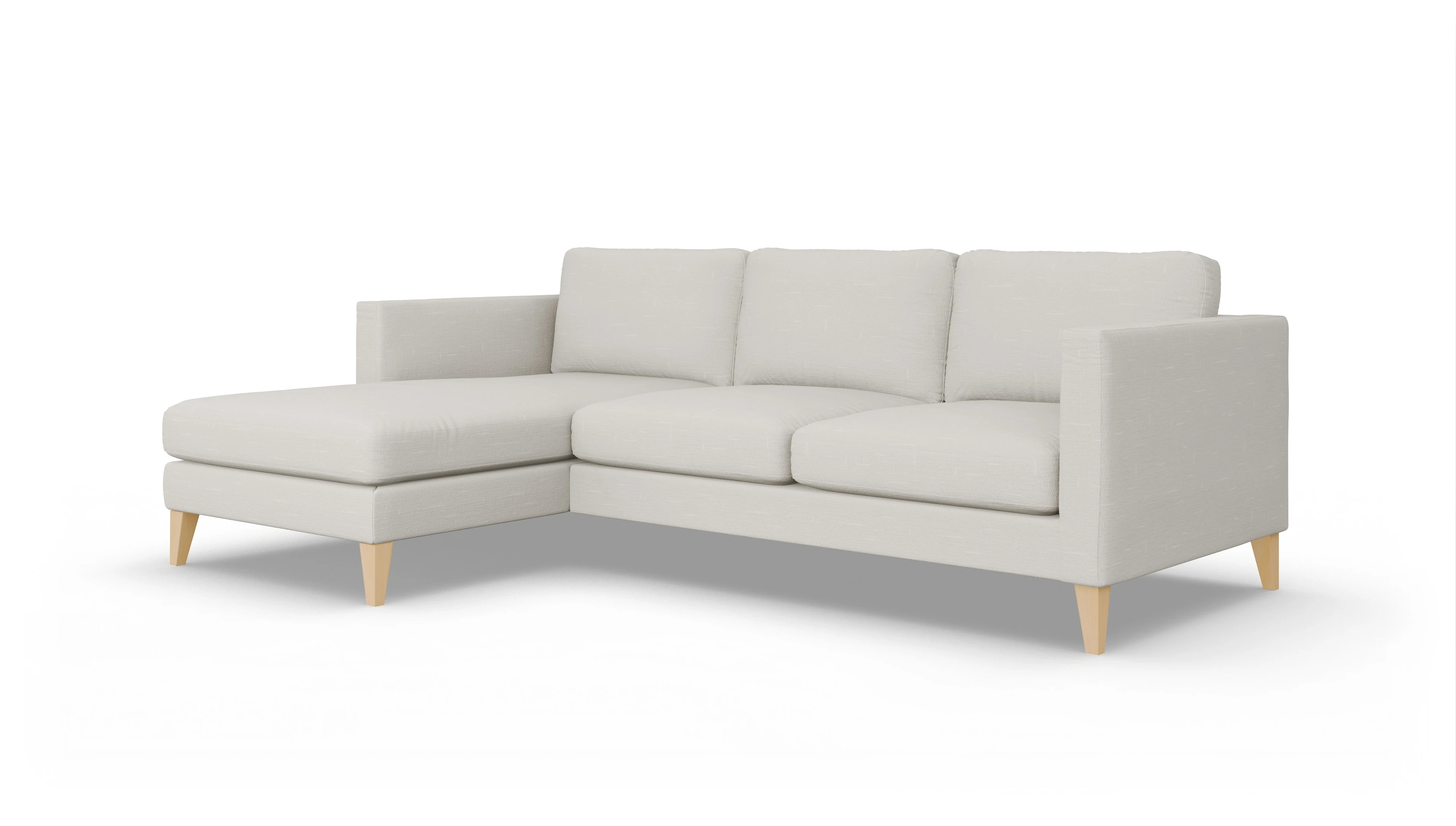 Montes Stoffsofa Ansicht des Produktes Montes Sofa mit Rec links in Stoff weiß