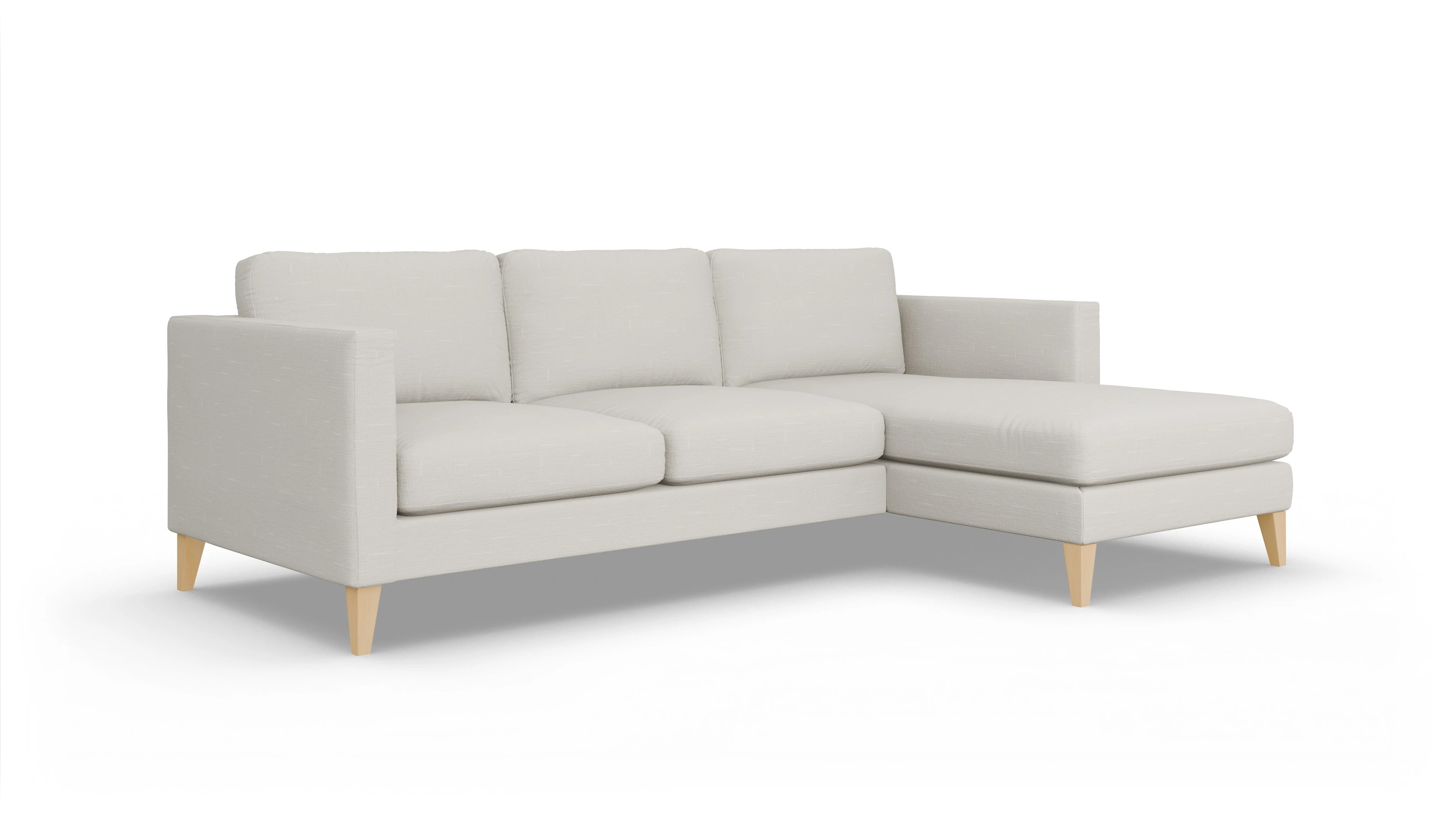 Ansicht des Produktes Montes Sofa mit Rec rechts in Stoff weiß