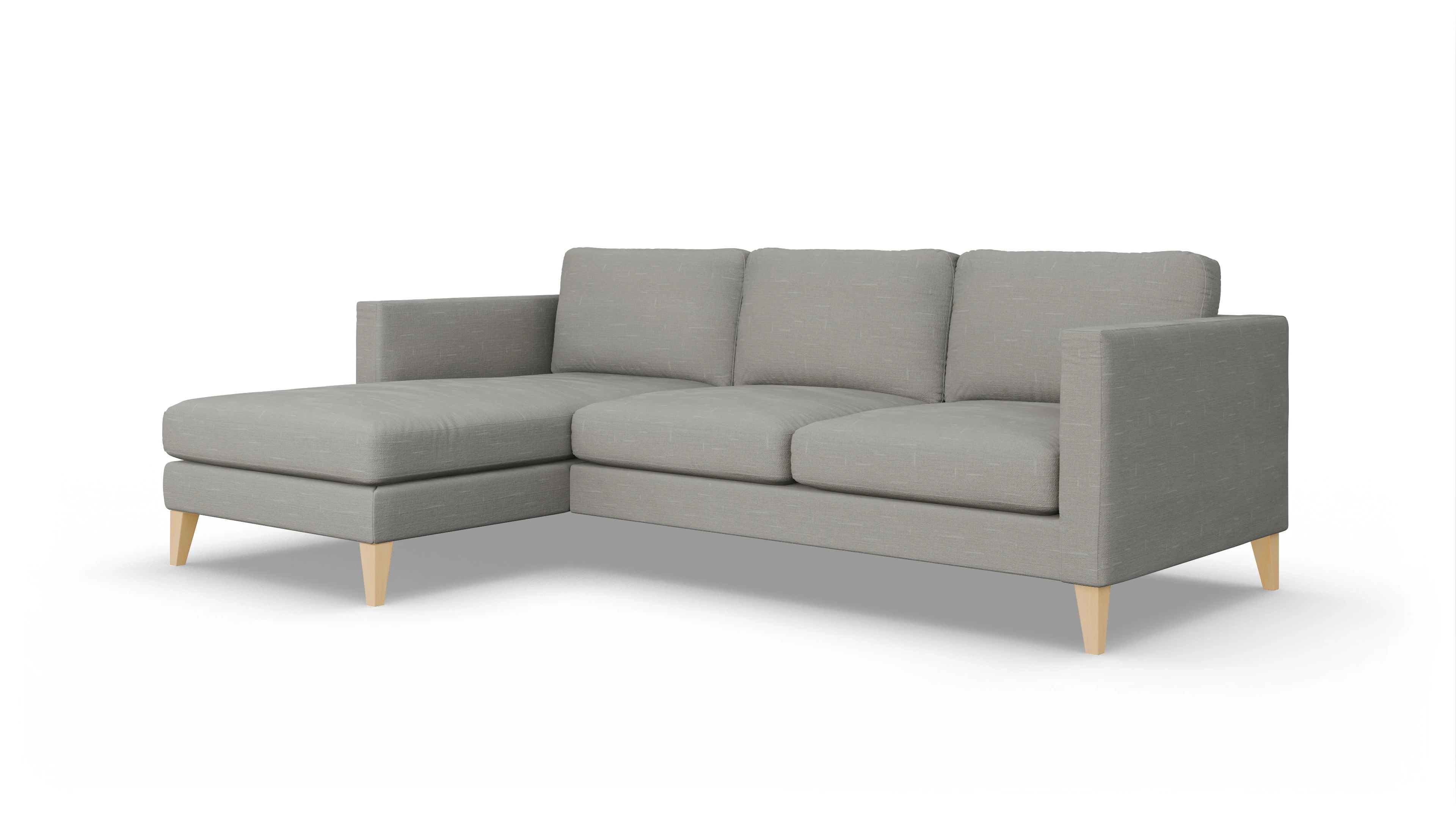 Montes Stoffsofa Ansicht des Produktes Montes Sofa mit Rec links in Stoff grau