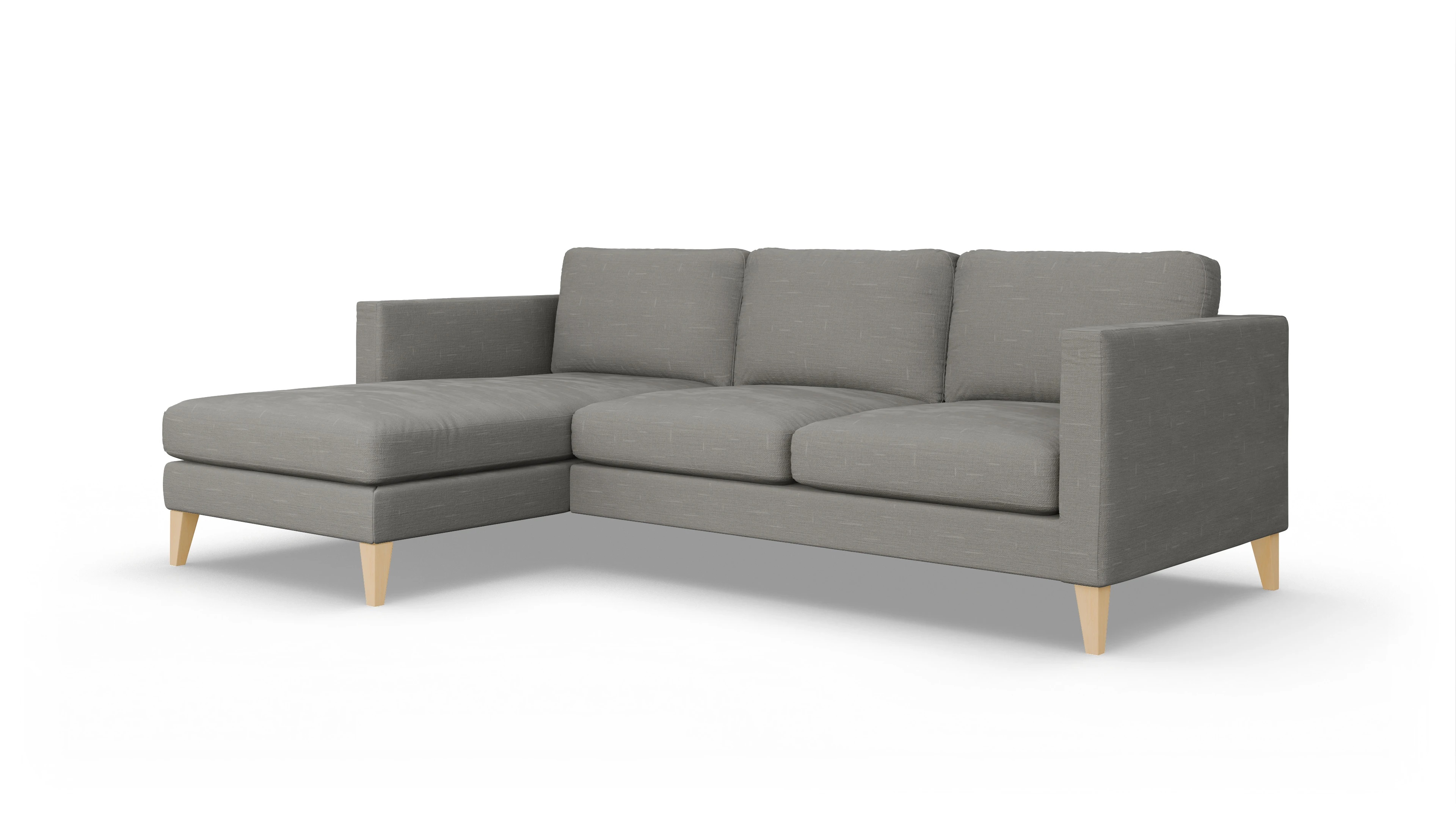 Montes Stoffsofa Ansicht des Produktes Montes Sofa mit Rec links in Stoff grau