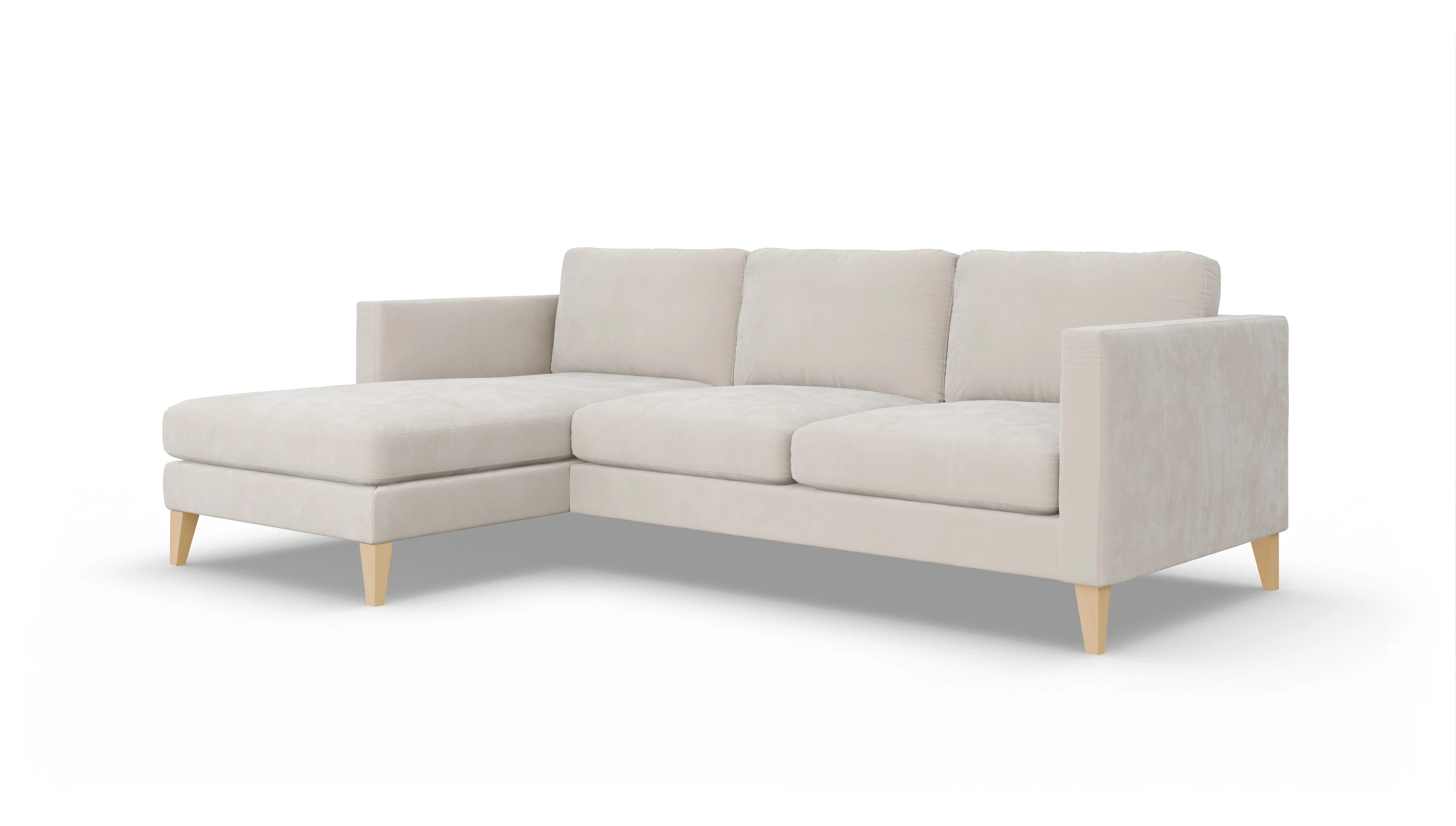 Ansicht des Produktes Montes Sofa mit Rec links in Samt weiß