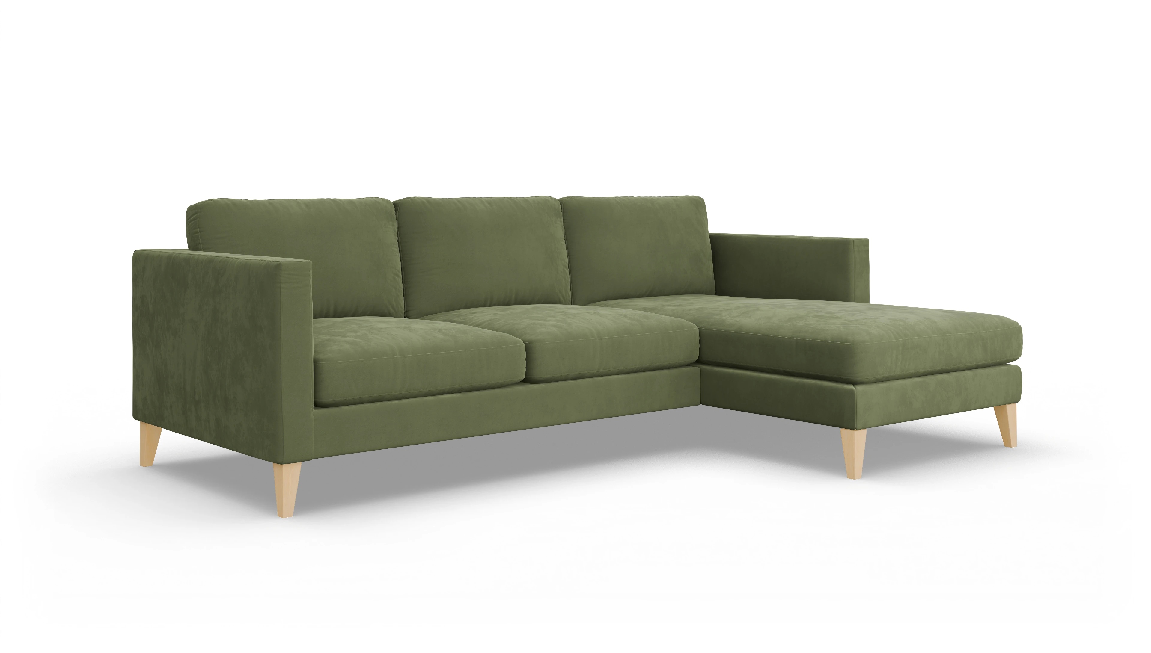 Ansicht des Produktes Montes Sofa mit Rec rechts in Samt grün
