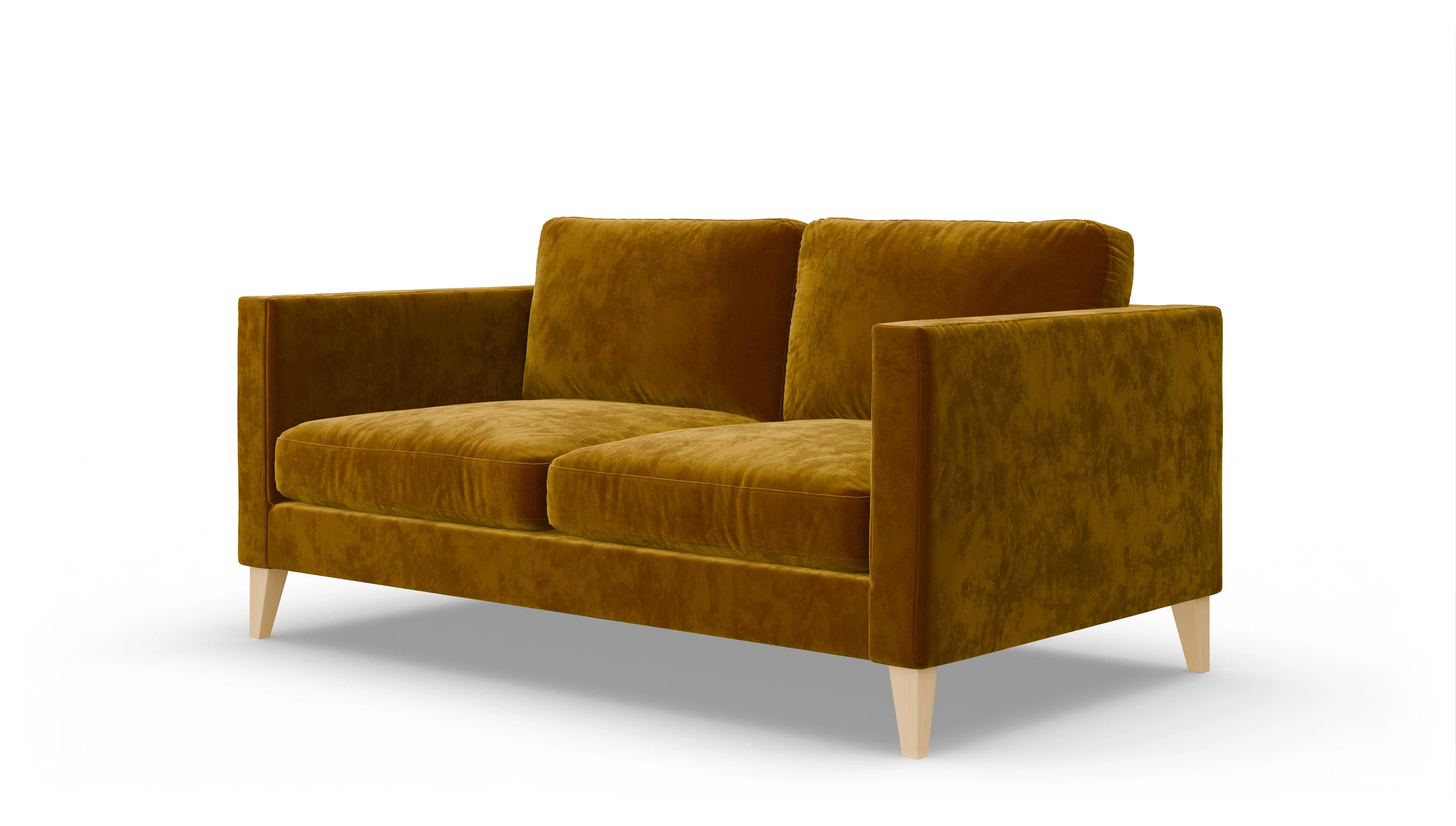 Montes Stoffsofa Ansicht des Produktes Montes 2,5-Sitzer in Samt gelb